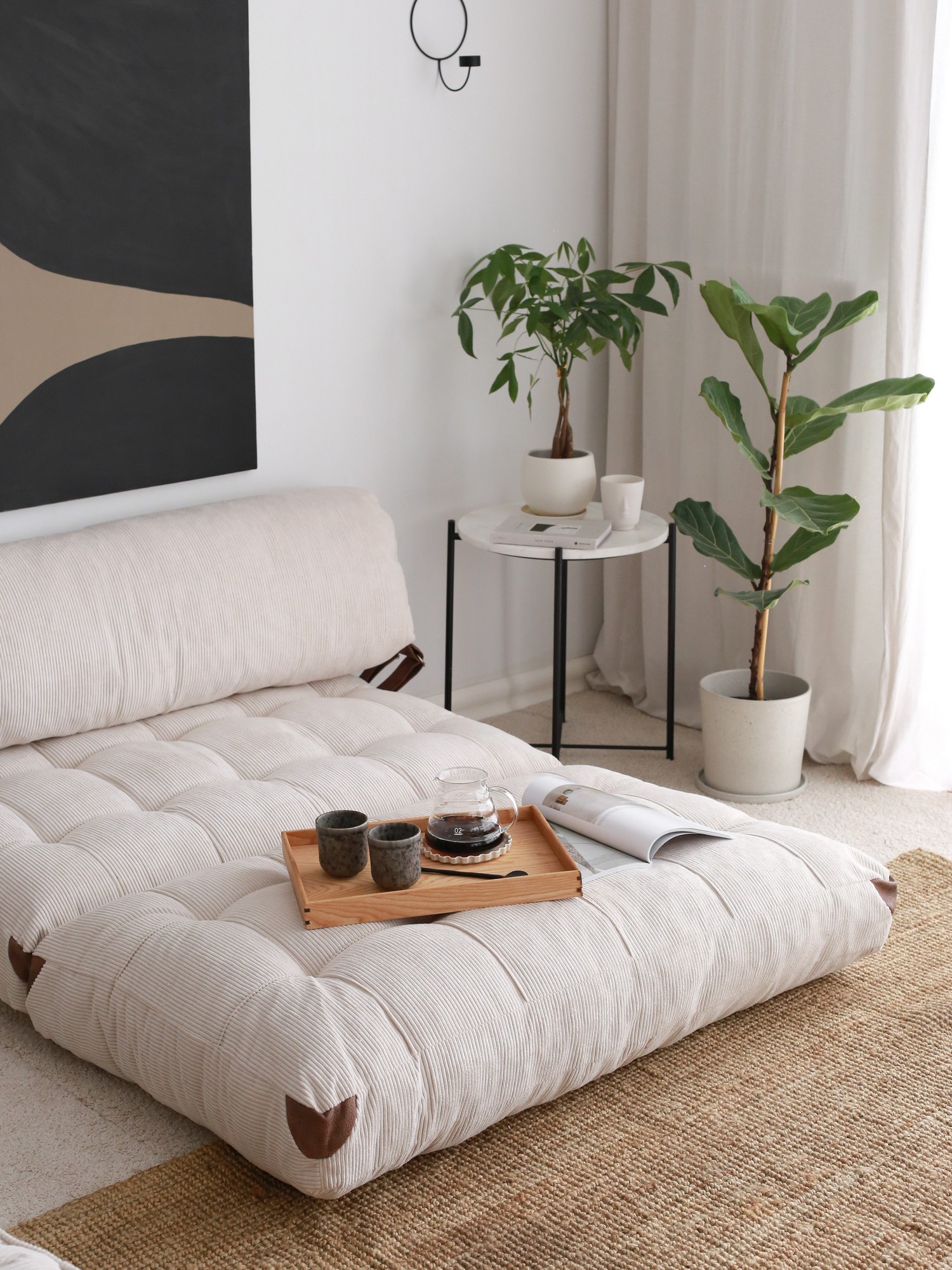 Fold Velvet 2 Sofa bed 2-seater White
