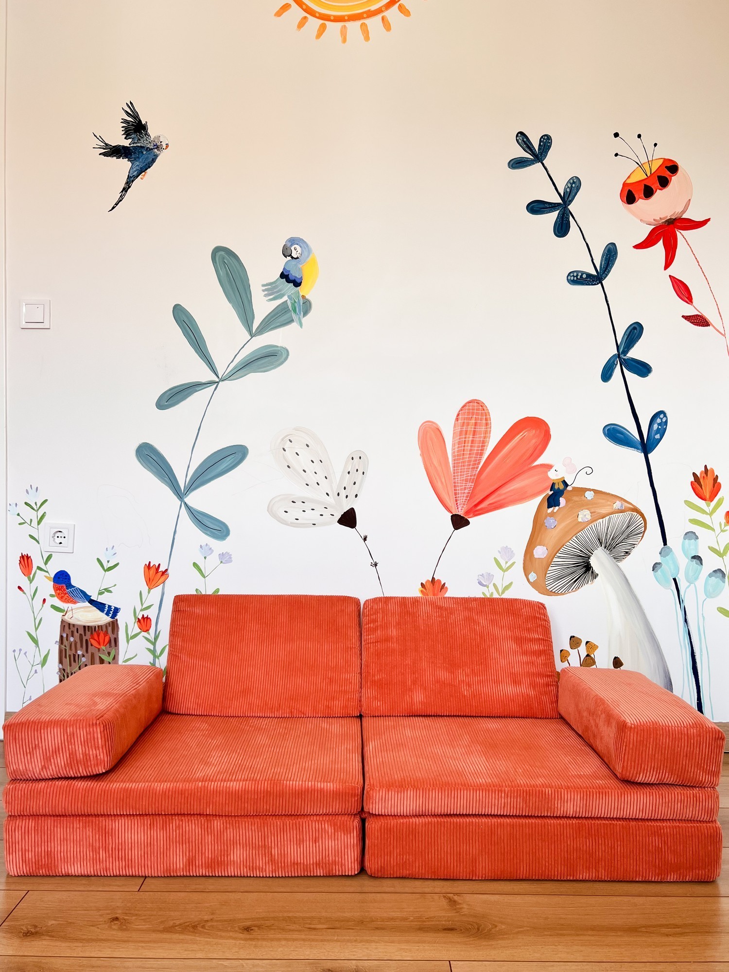 Puzzle Sofa Bed 2-Seater Orange
