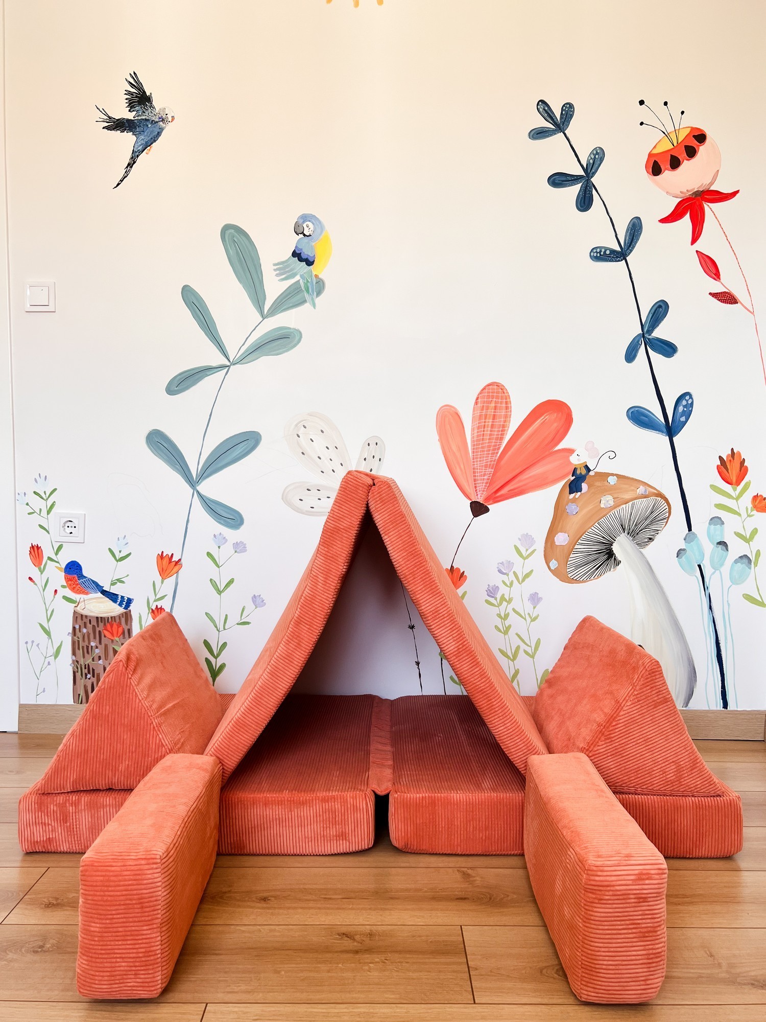 Puzzle Sofa Bed 2-Seater Orange