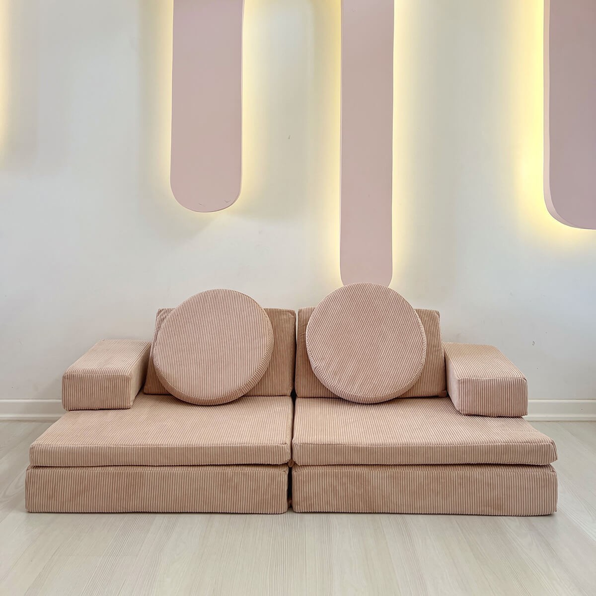 Puzzle Sofa Bed 2-Seater Pink