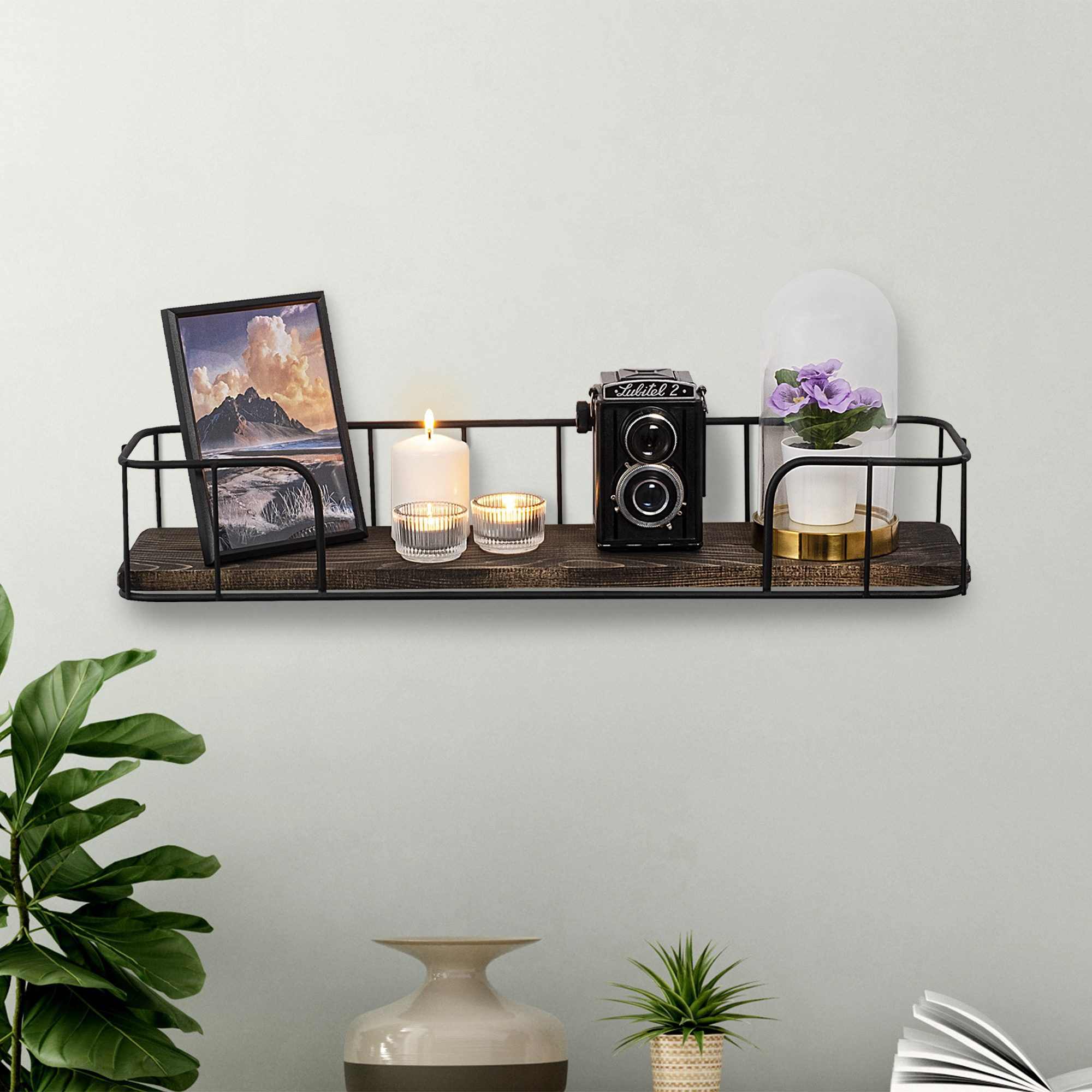 Syringa Wall Shelf Wood Veneer Black