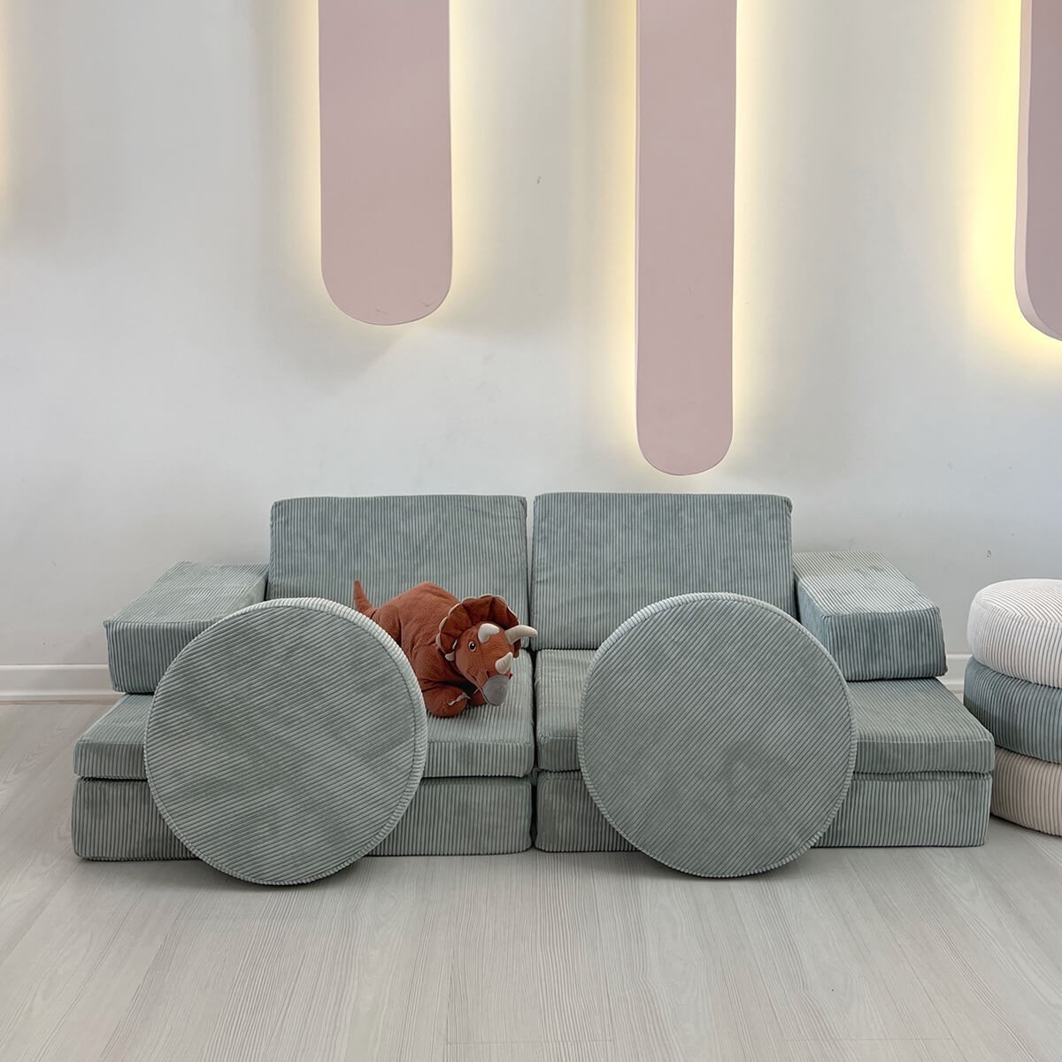 Puzzle Sofa Bed 2-Seater Blue
