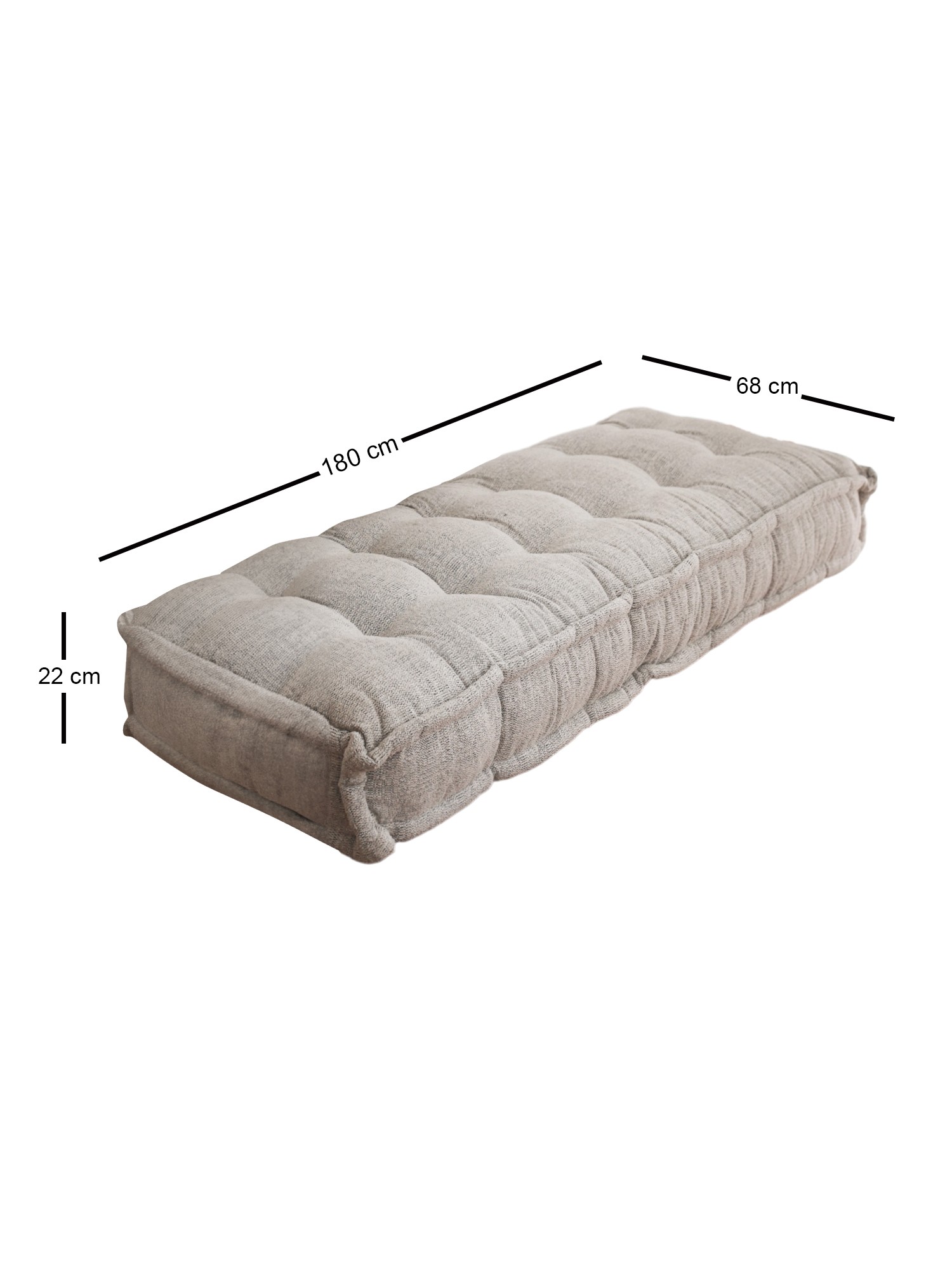 Boho Woven Seat Cushion Teddy Grey