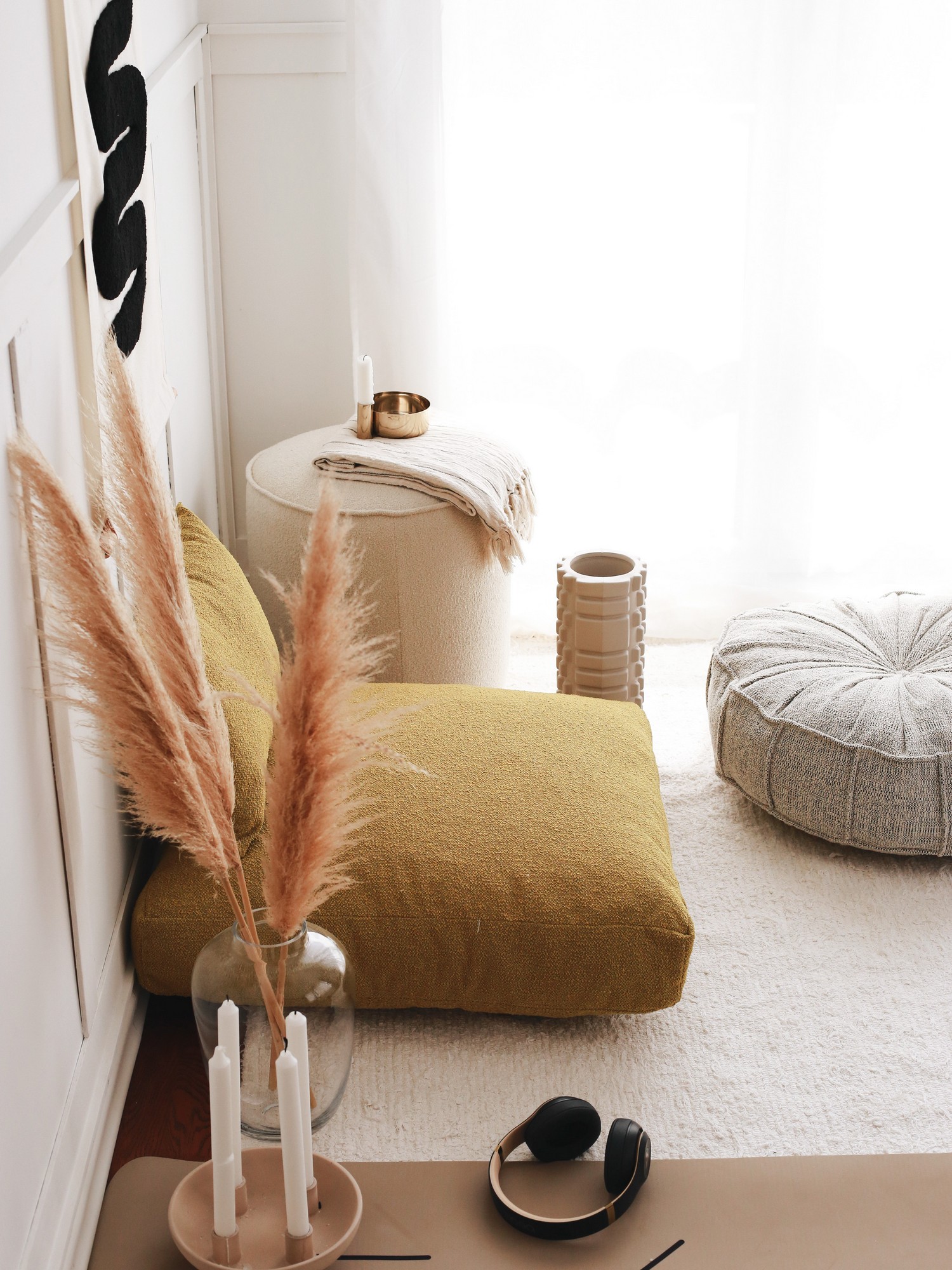 Woven seat cushion Teddy Mustard