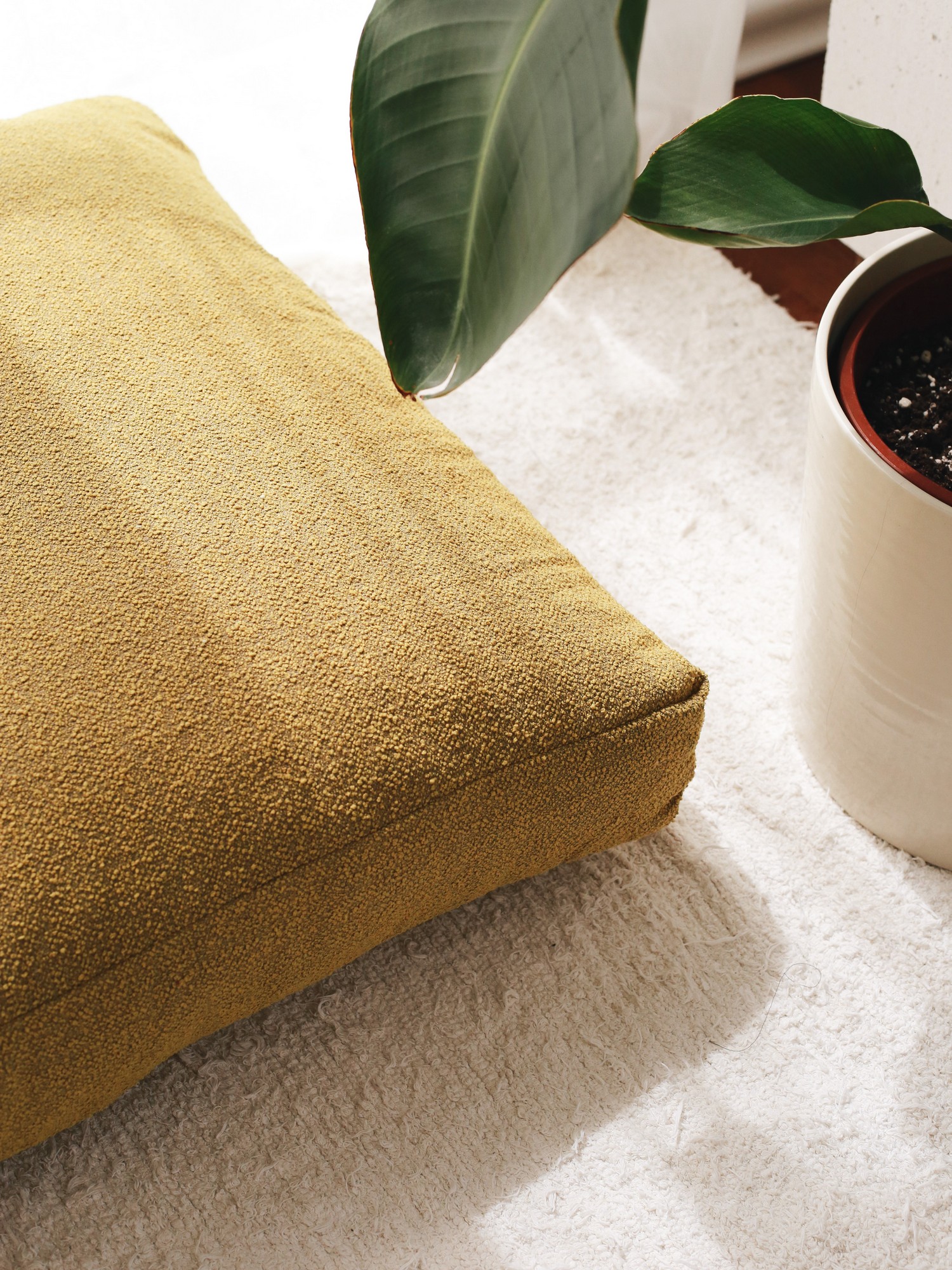 Woven seat cushion Teddy Mustard