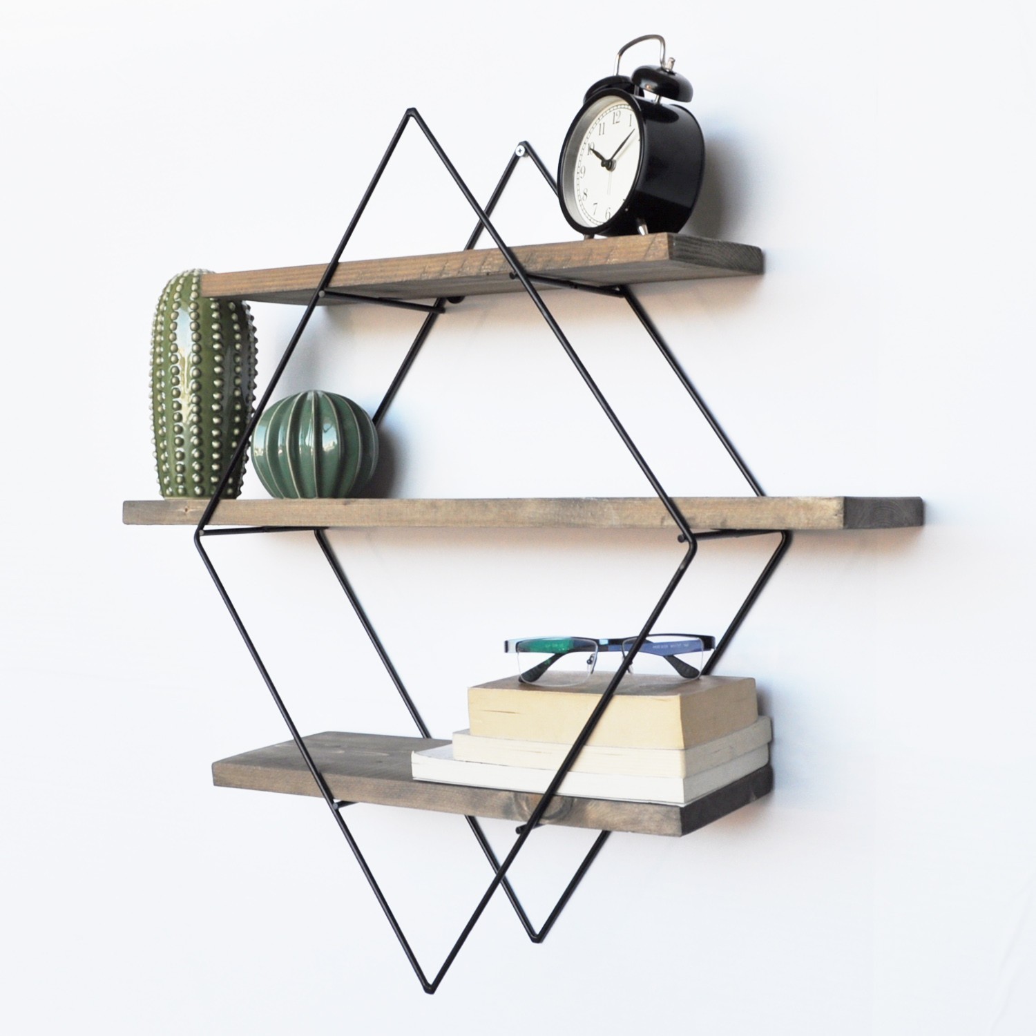 Wr007 Wooden veneer shelf Black