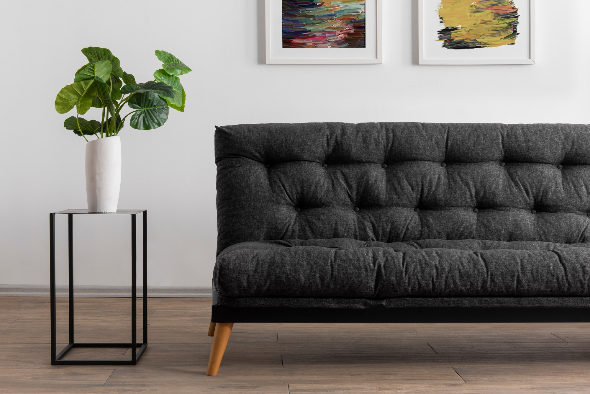 Saki Sleeper Sofa 3-Seater Dark Grey