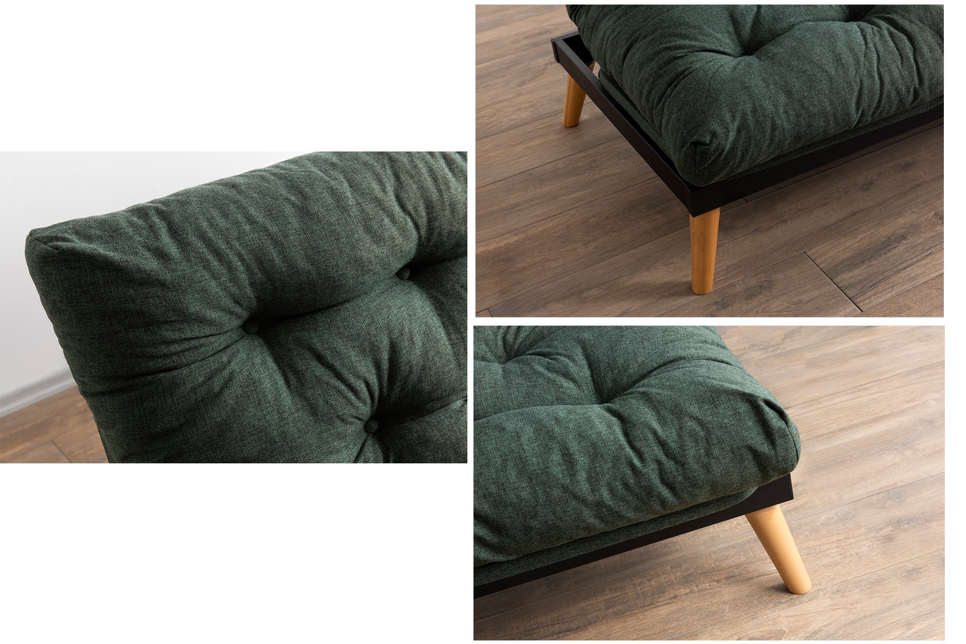 Saki Sofa Bed 3-seater Green