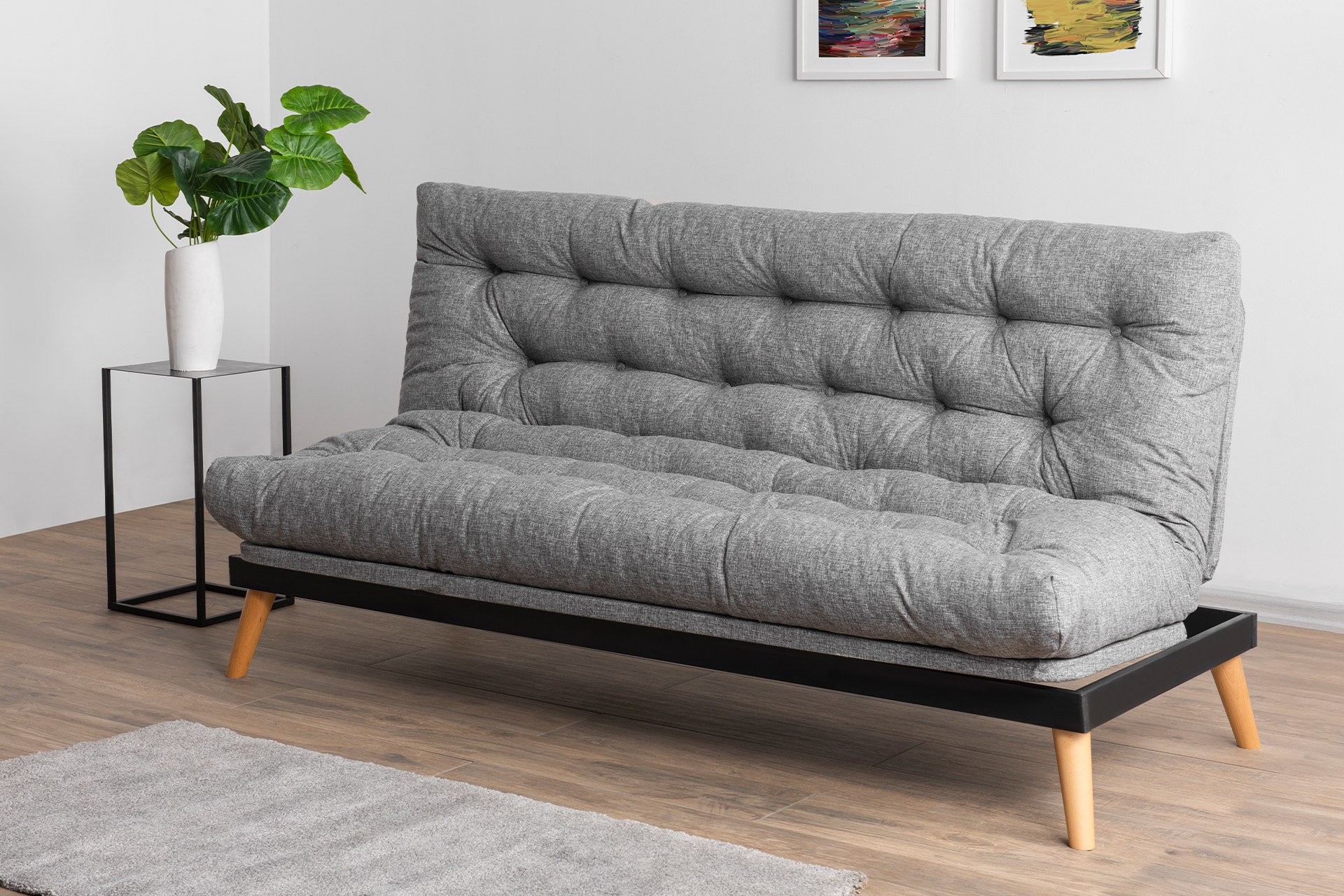Saki Sofa Bed 3-seater Light Grey