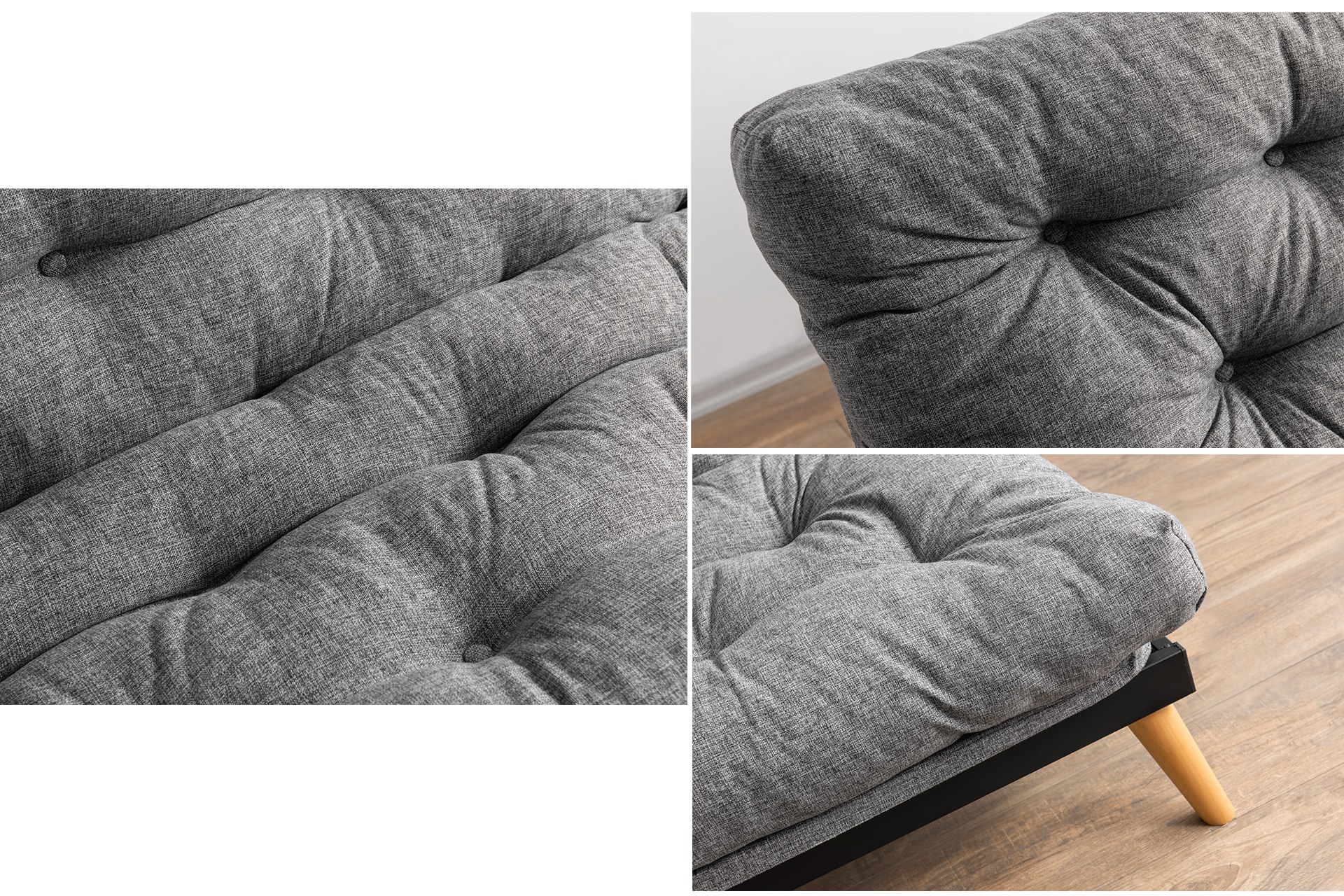 Saki Sofa Bed 3-seater Light Grey