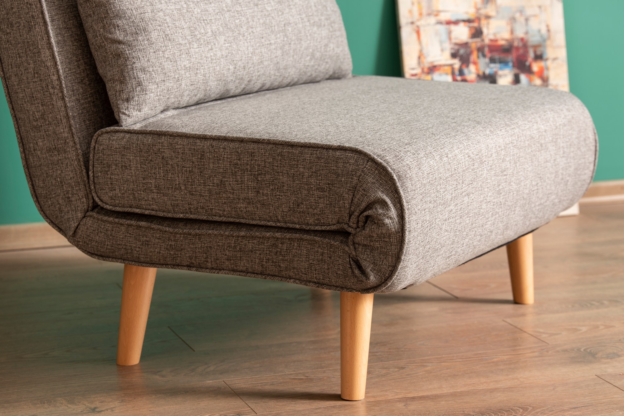 Foldable Sofa Bed 1-Seater Light Grey