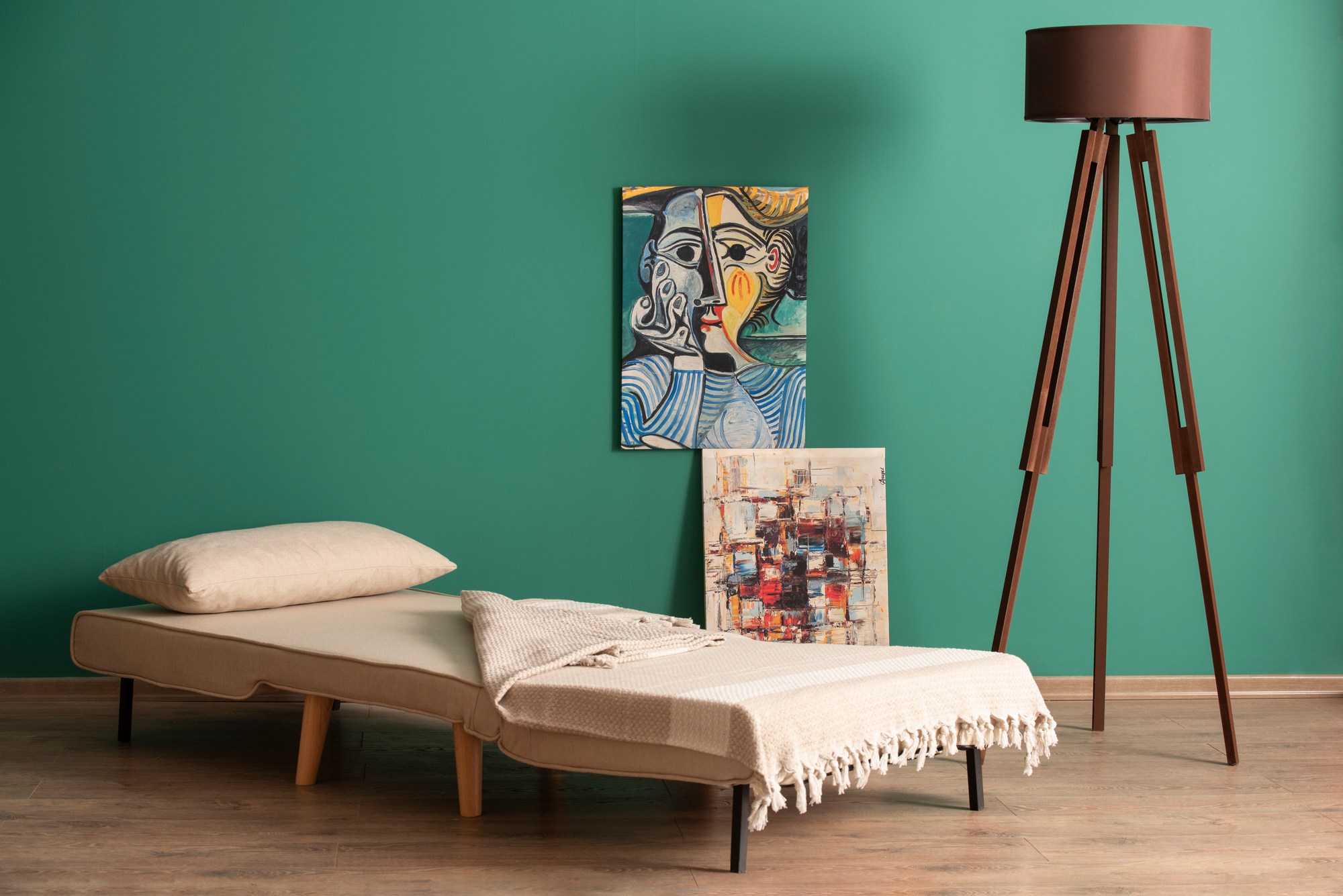 Foldable sofa bed 1-seater cream