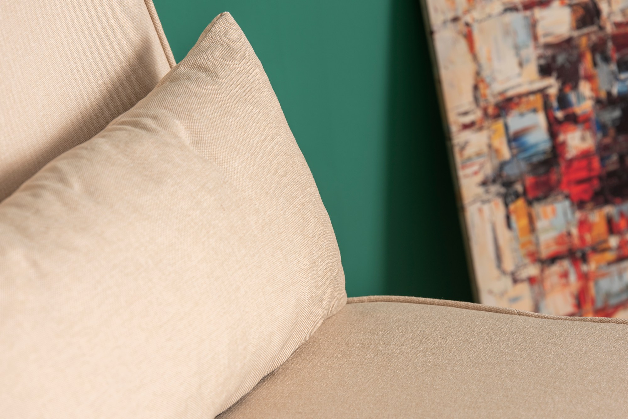 Foldable sofa bed 1-seater cream