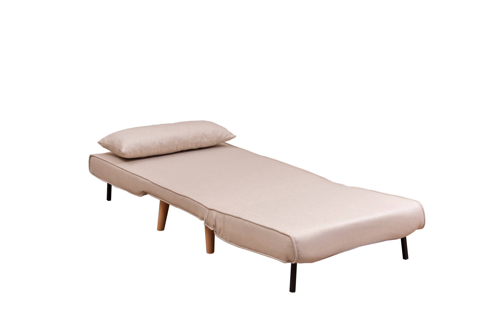 Foldable sofa bed 1-seater cream