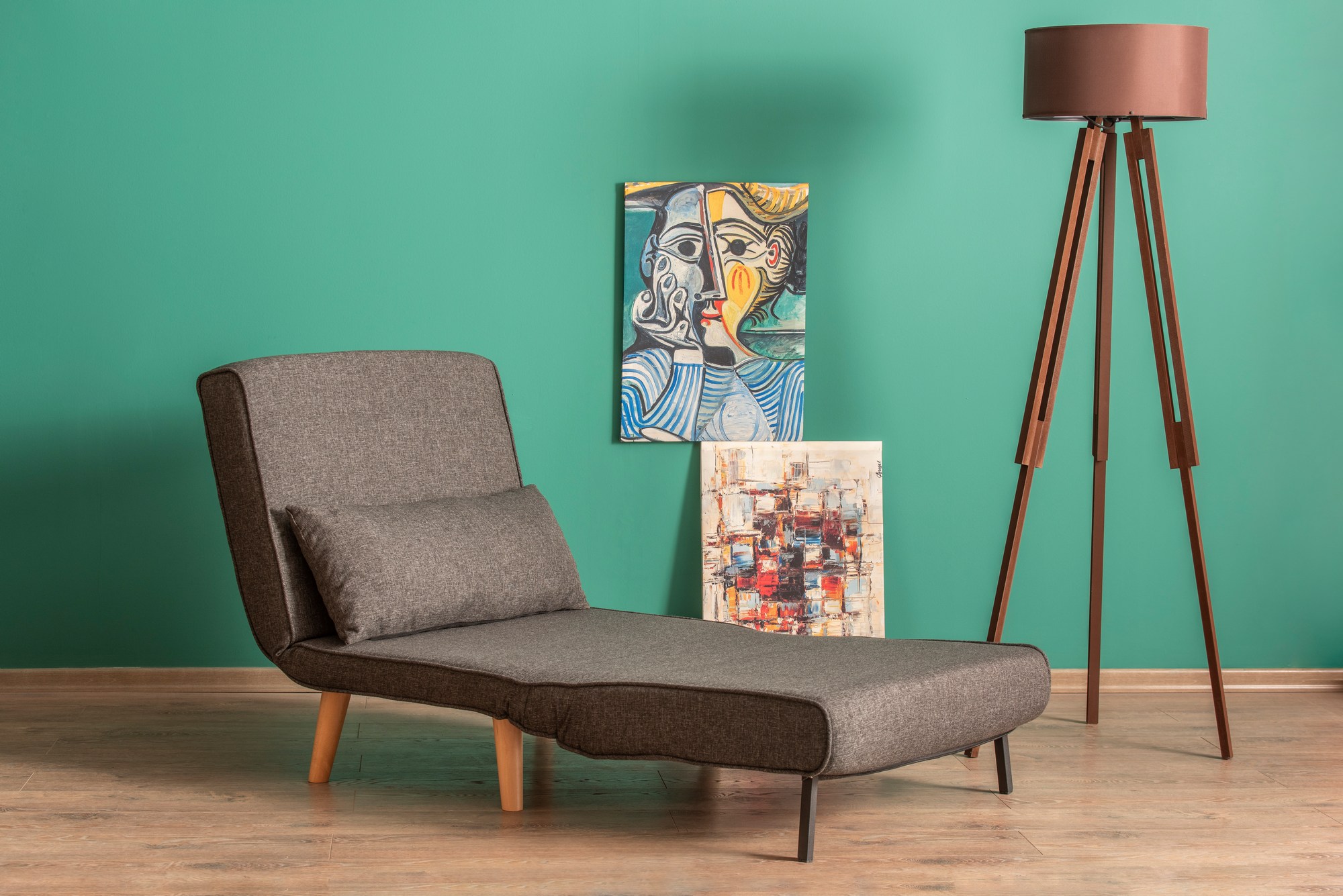 Foldable Sofa Bed 1-seater Dark Grey