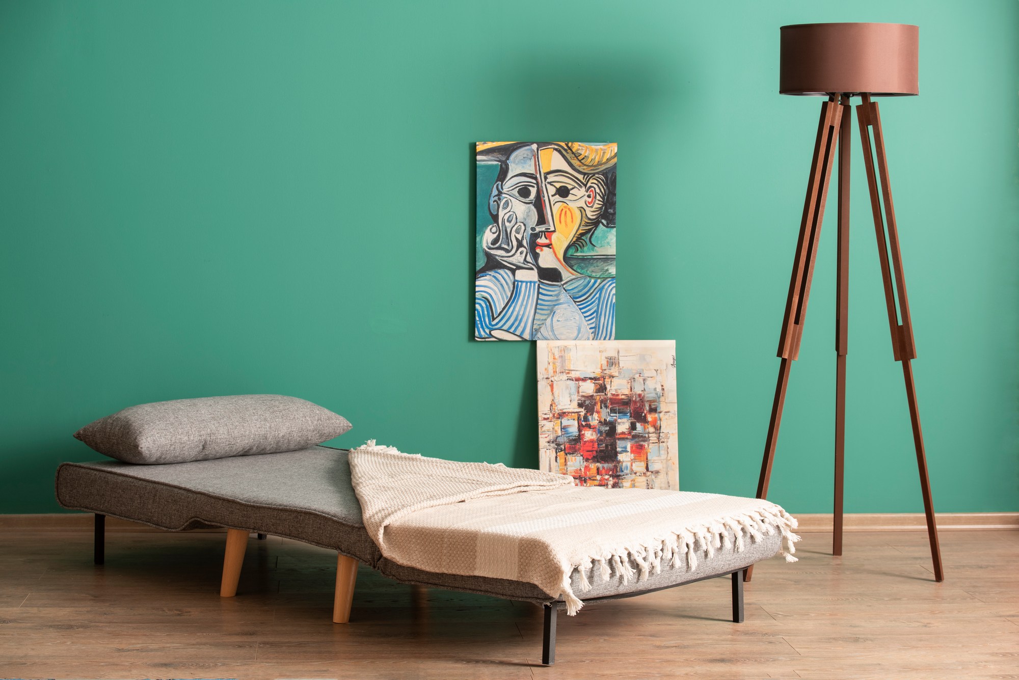 Foldable Sofa Bed 1-Seater Light Grey