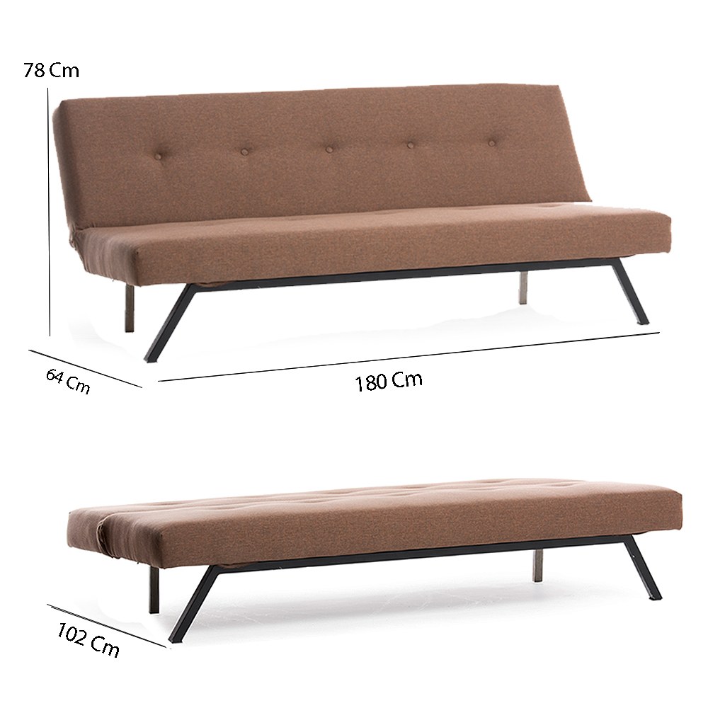 Zola Sofa Bed 3-seater Brown
