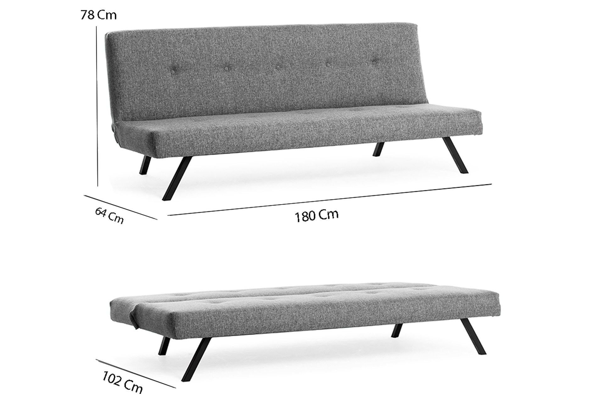 Zola Sofa Bed 3-seater Light Grey