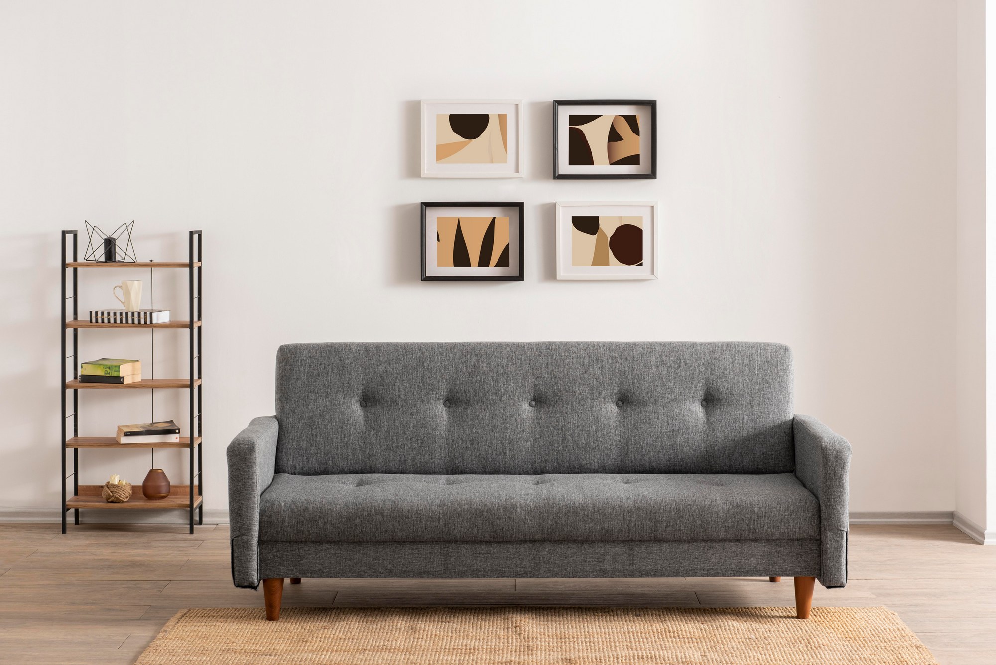 Hiko Sofa bed 3-seater Light grey