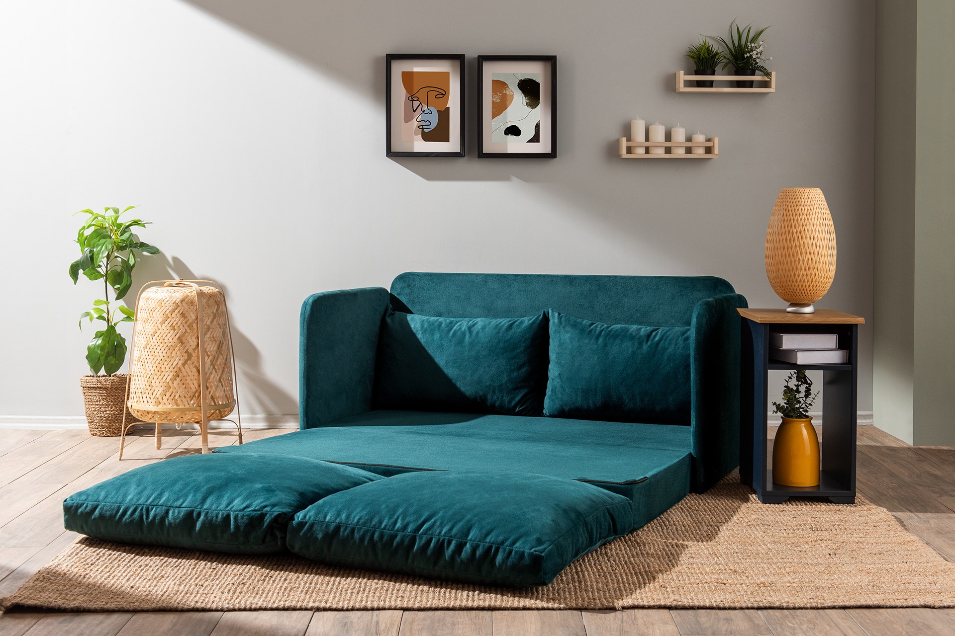 Saga Xl Sofa Bed 2-seater petrol green