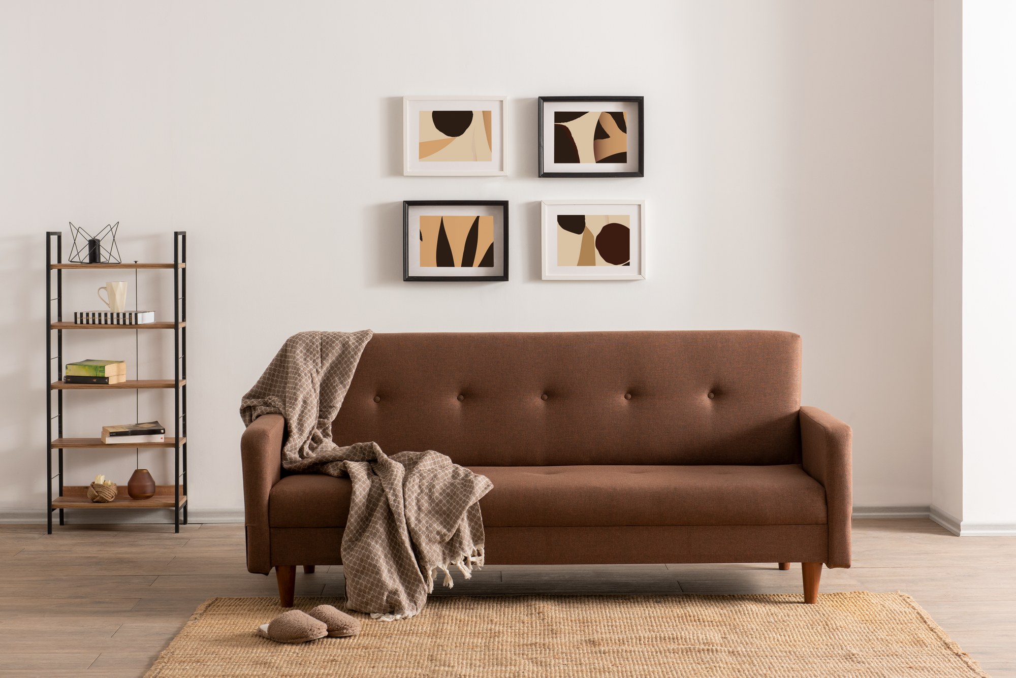 Hiko Sofa bed 3-seater Brown