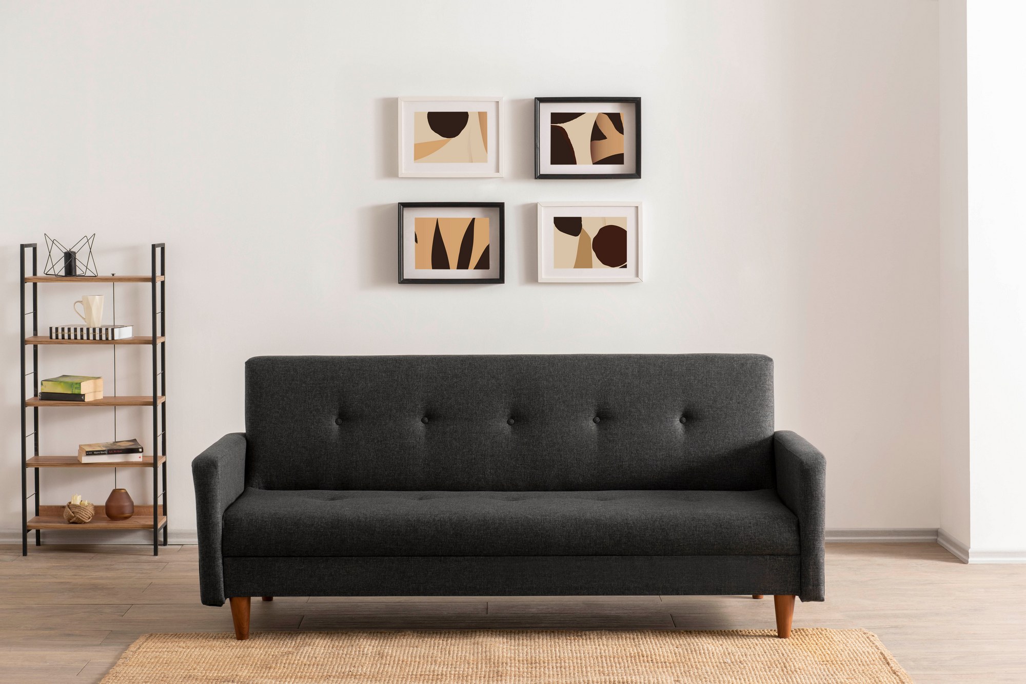 Hiko Sofa bed 3-seater Dark grey