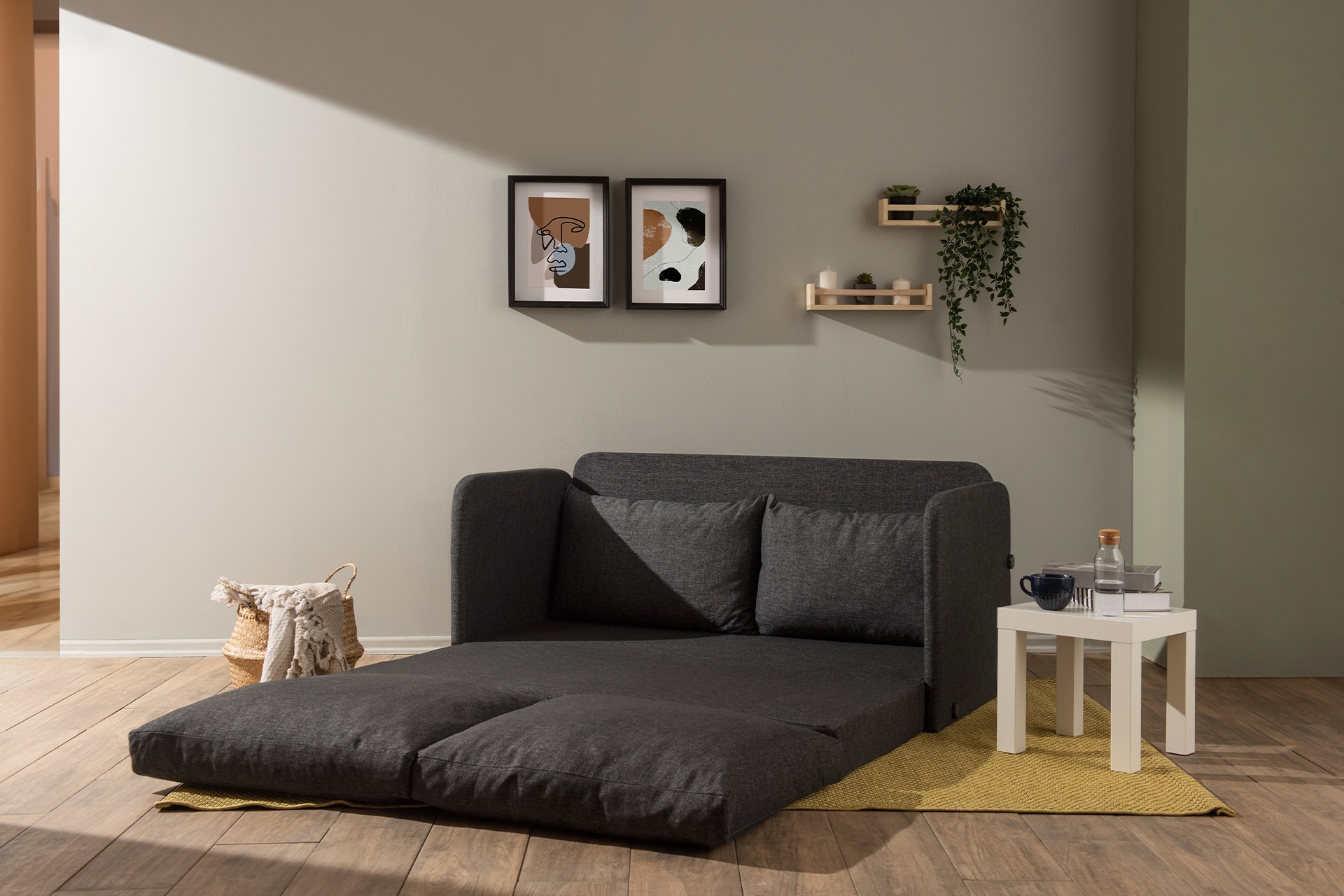 Saga Xl Sofa bed 2-seater dark grey