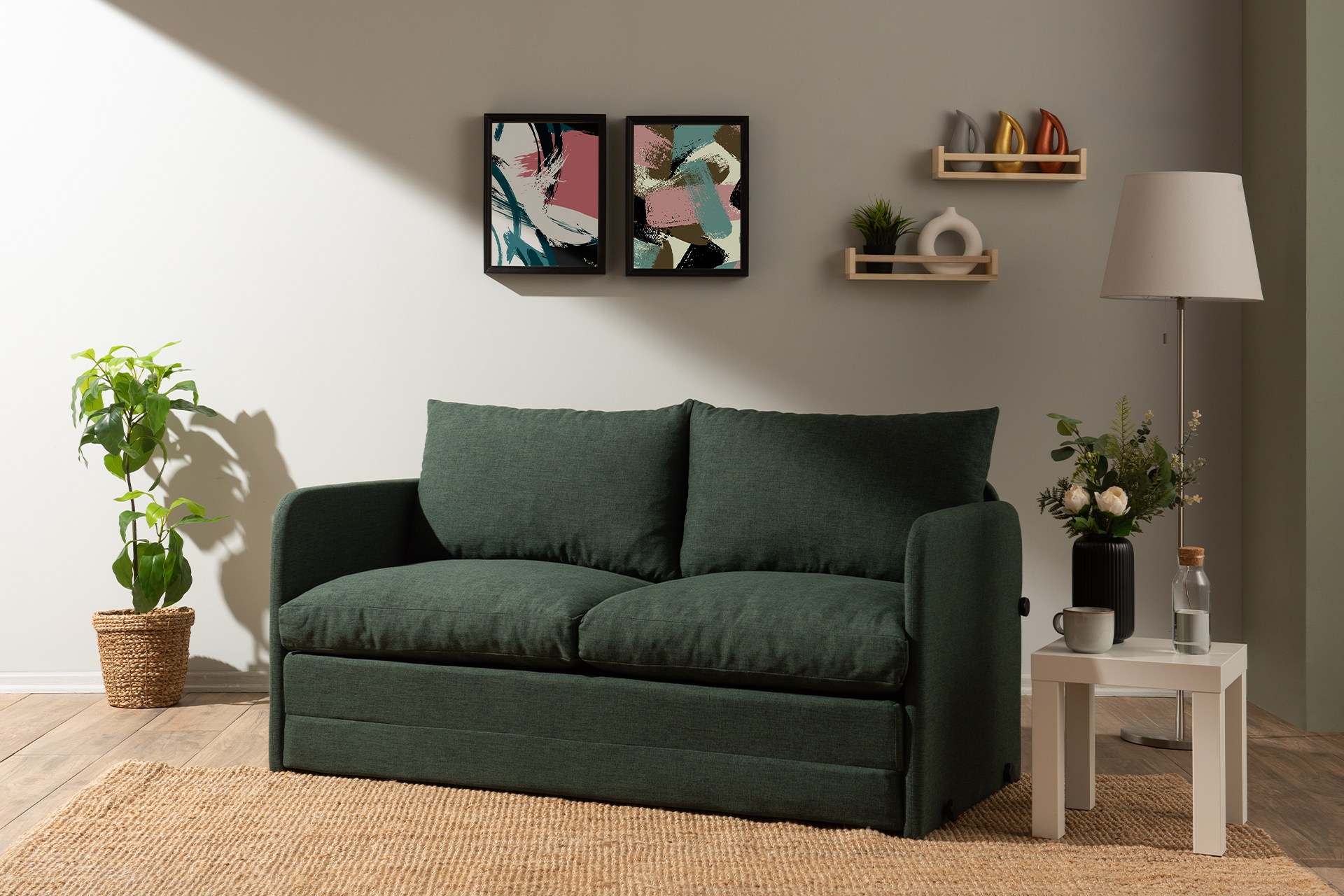 Saga Xl Sofa bed 2-seater Green
