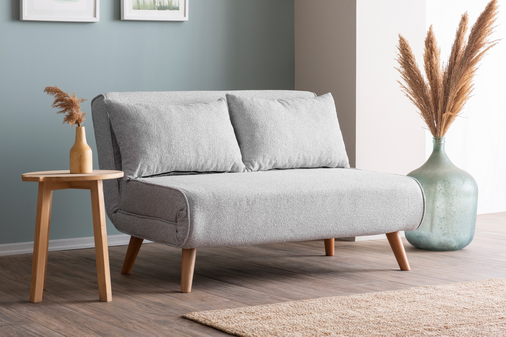 Foldable Sofa Bed 2-seater Grey