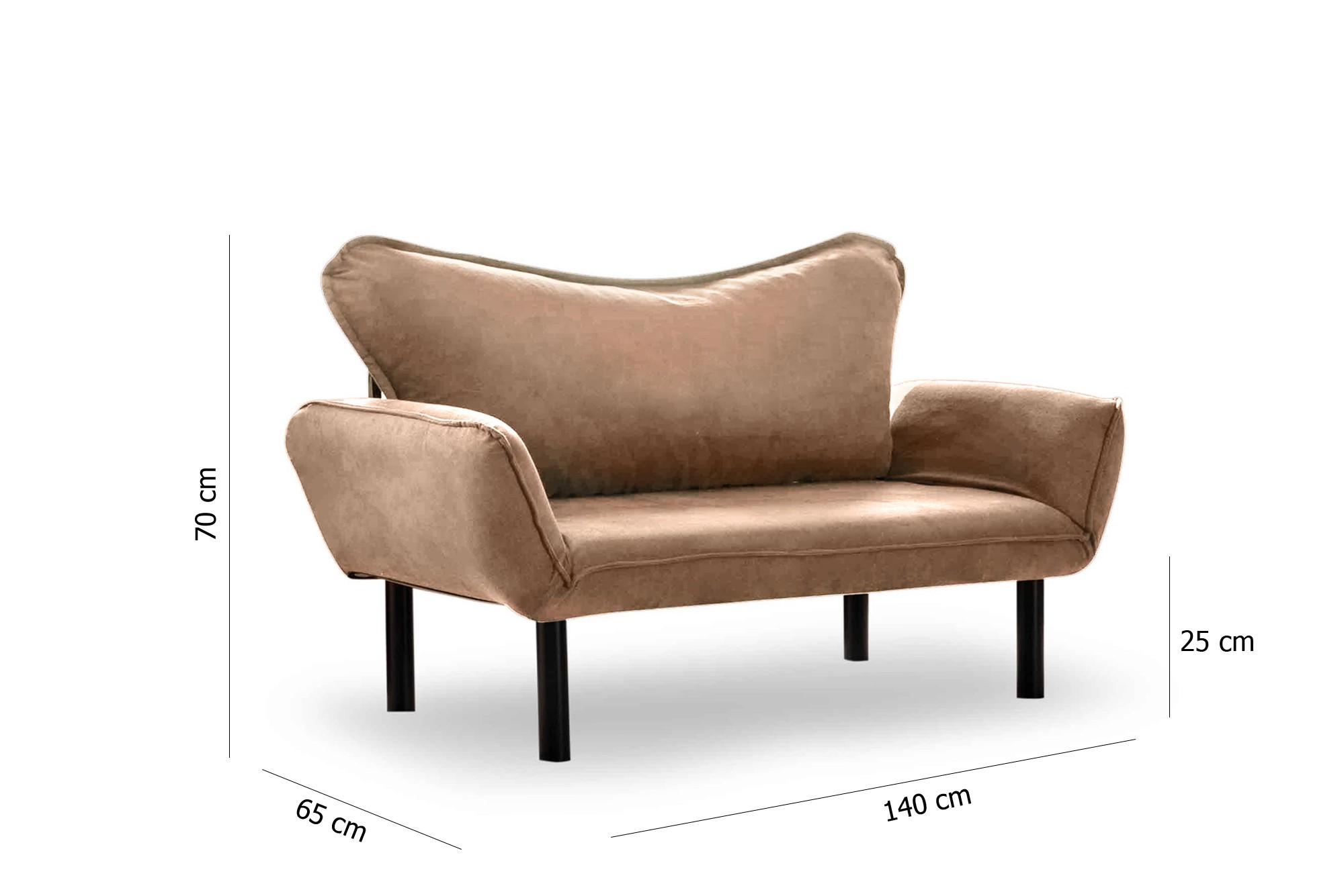 Chatto Sofa Bed 2-Seater Light Brown