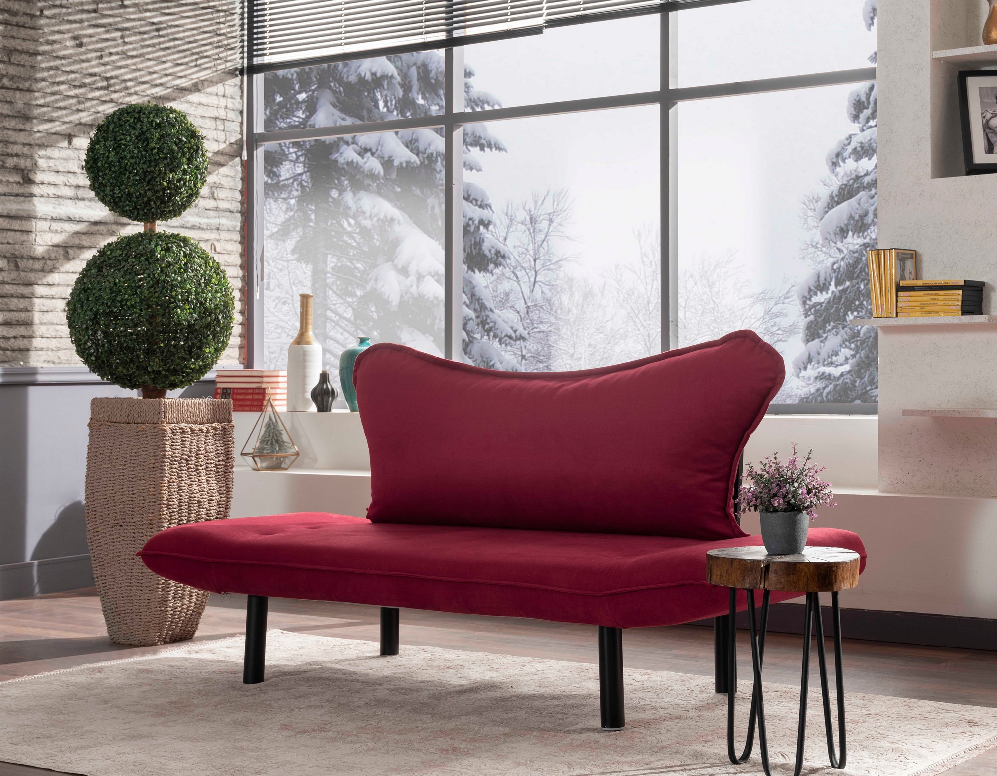 Chatto Sofa Bed 2-seater Maroon