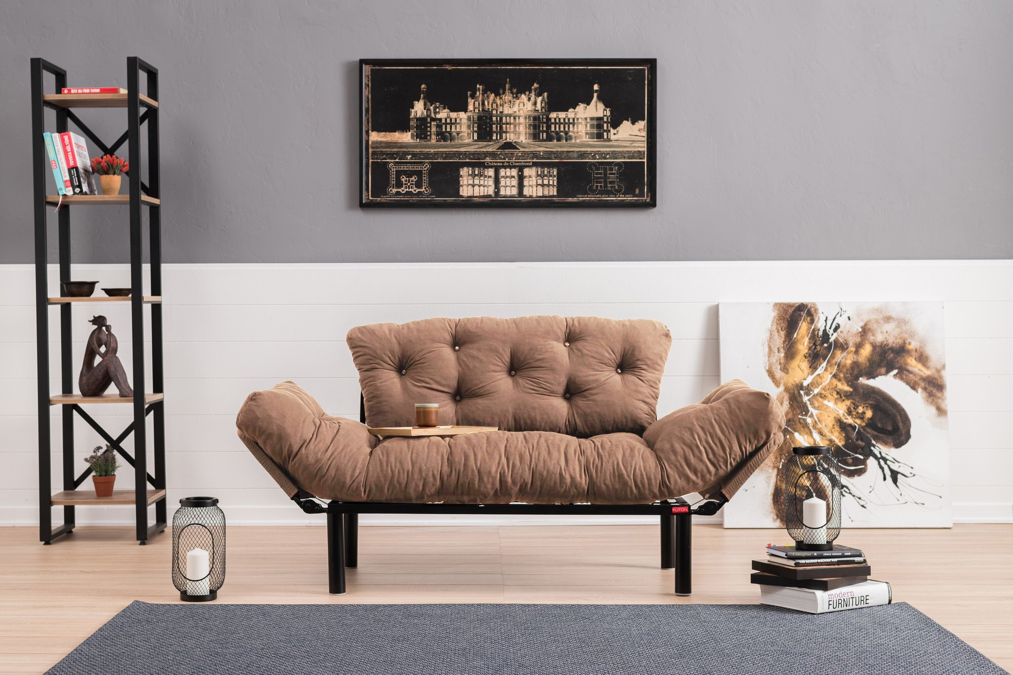Nitta Sofa Bed 2-Seater Light Brown