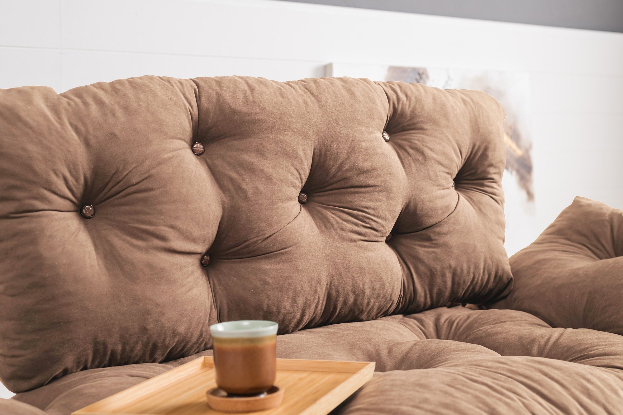 Nitta Sofa Bed 2-Seater Light Brown