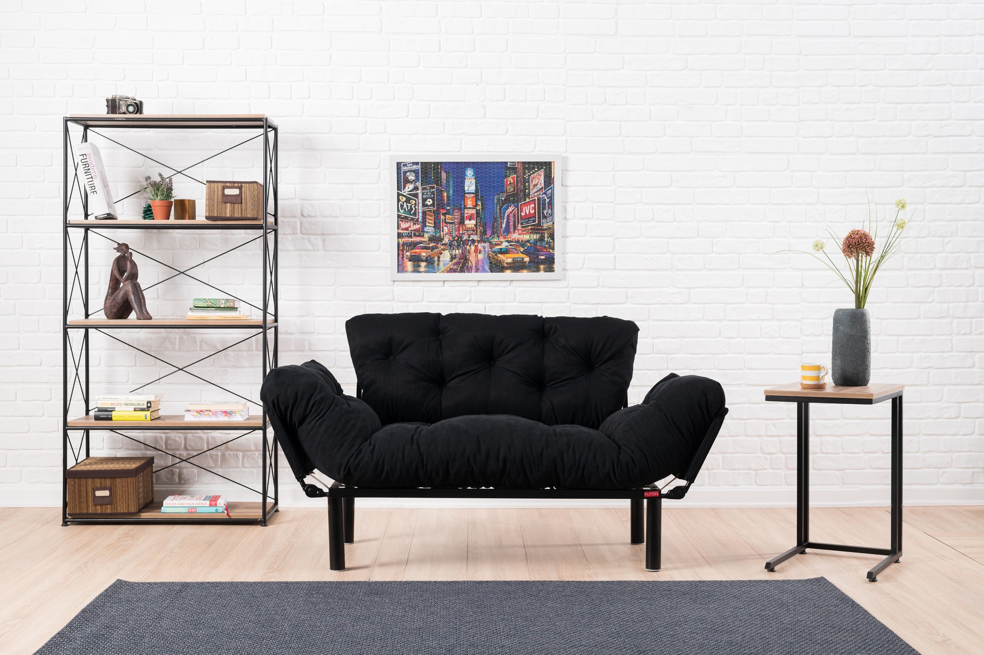 Nitta Sofa Bed 2-seater Black