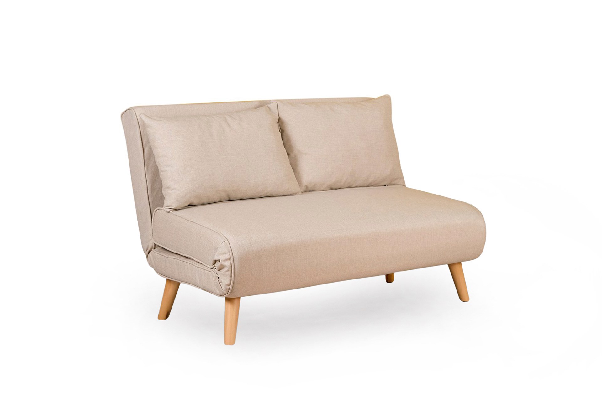 Foldable Sofa Bed 2-seater Cream