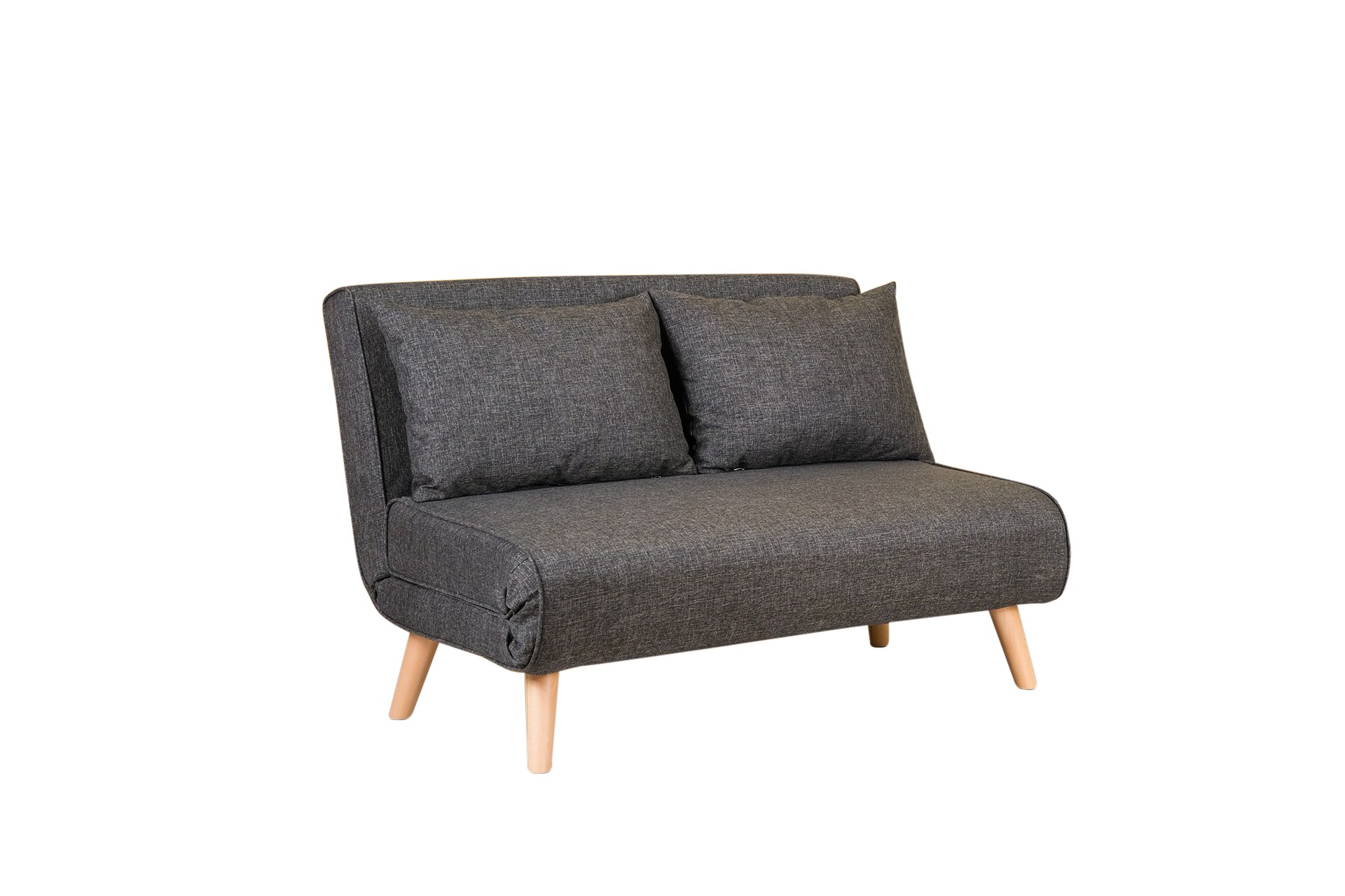 Foldable Sofa Bed 2-seater Dark Grey