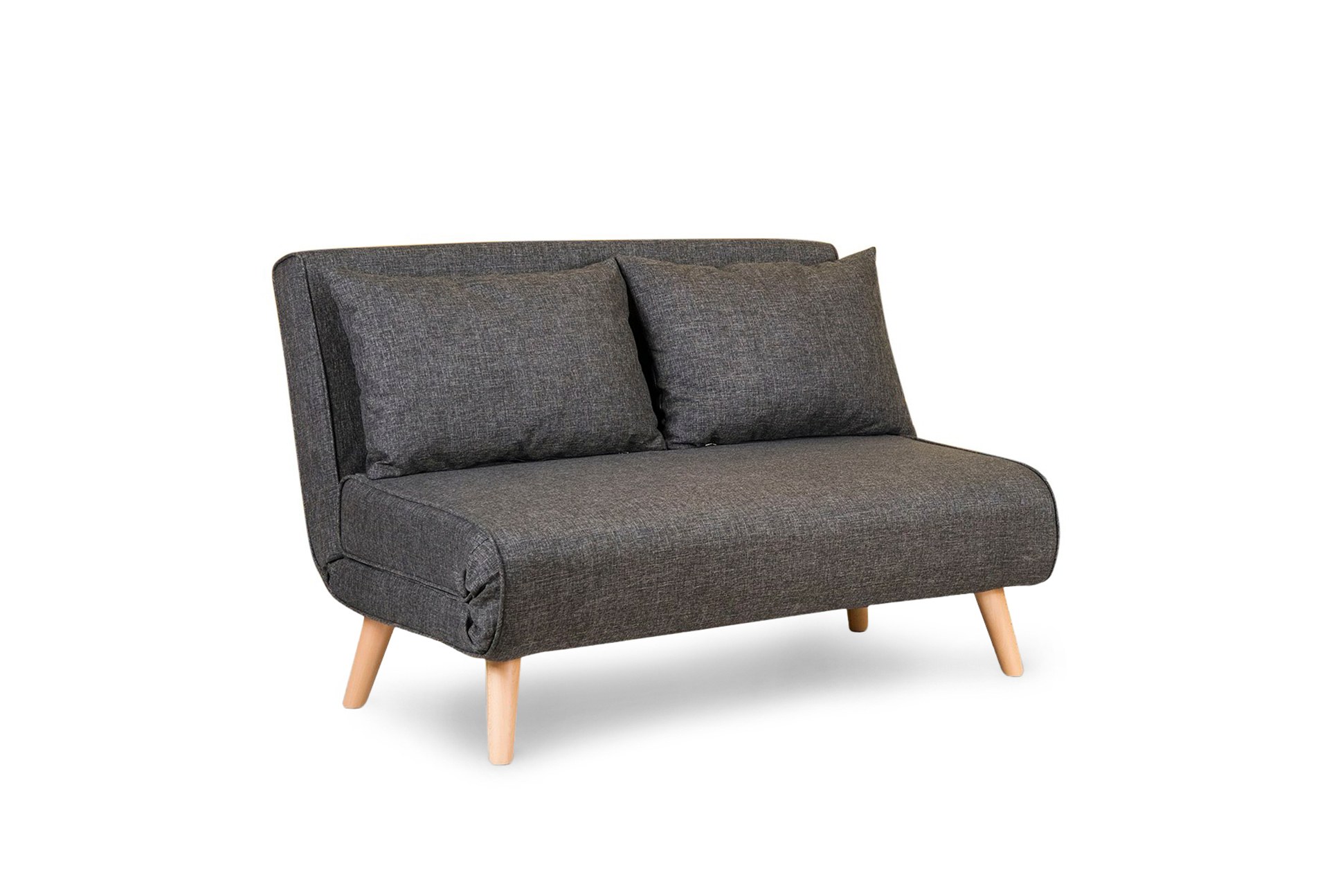 Foldable Sofa Bed 2-seater Dark Grey