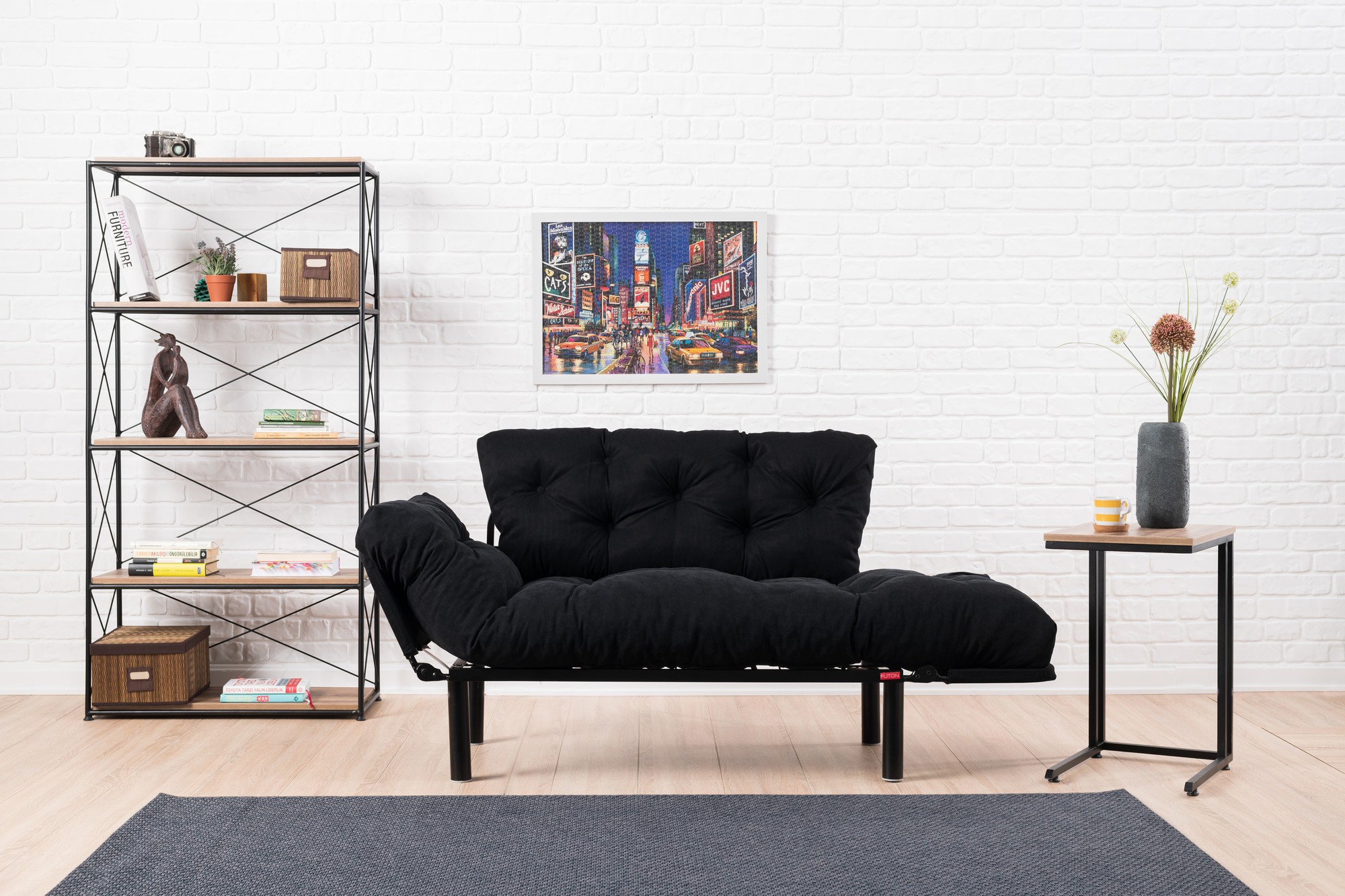 Nitta Sofa Bed 2-seater Black