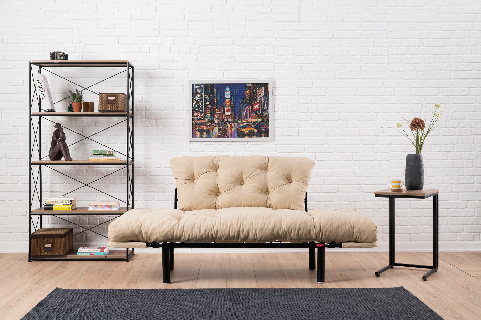 Nitta Sofa Bed 2-Seater Cream