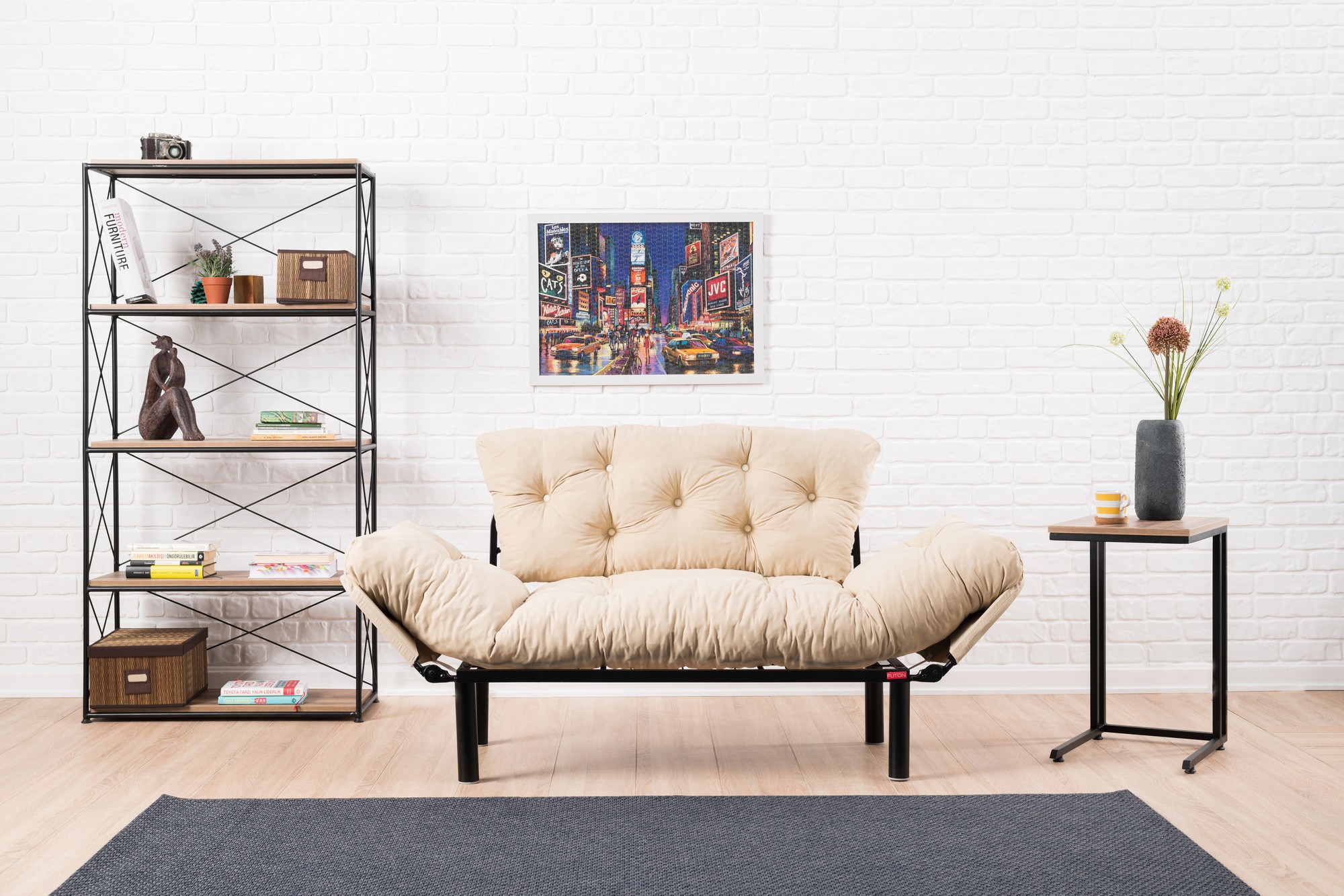 Nitta Sofa Bed 2-Seater Cream