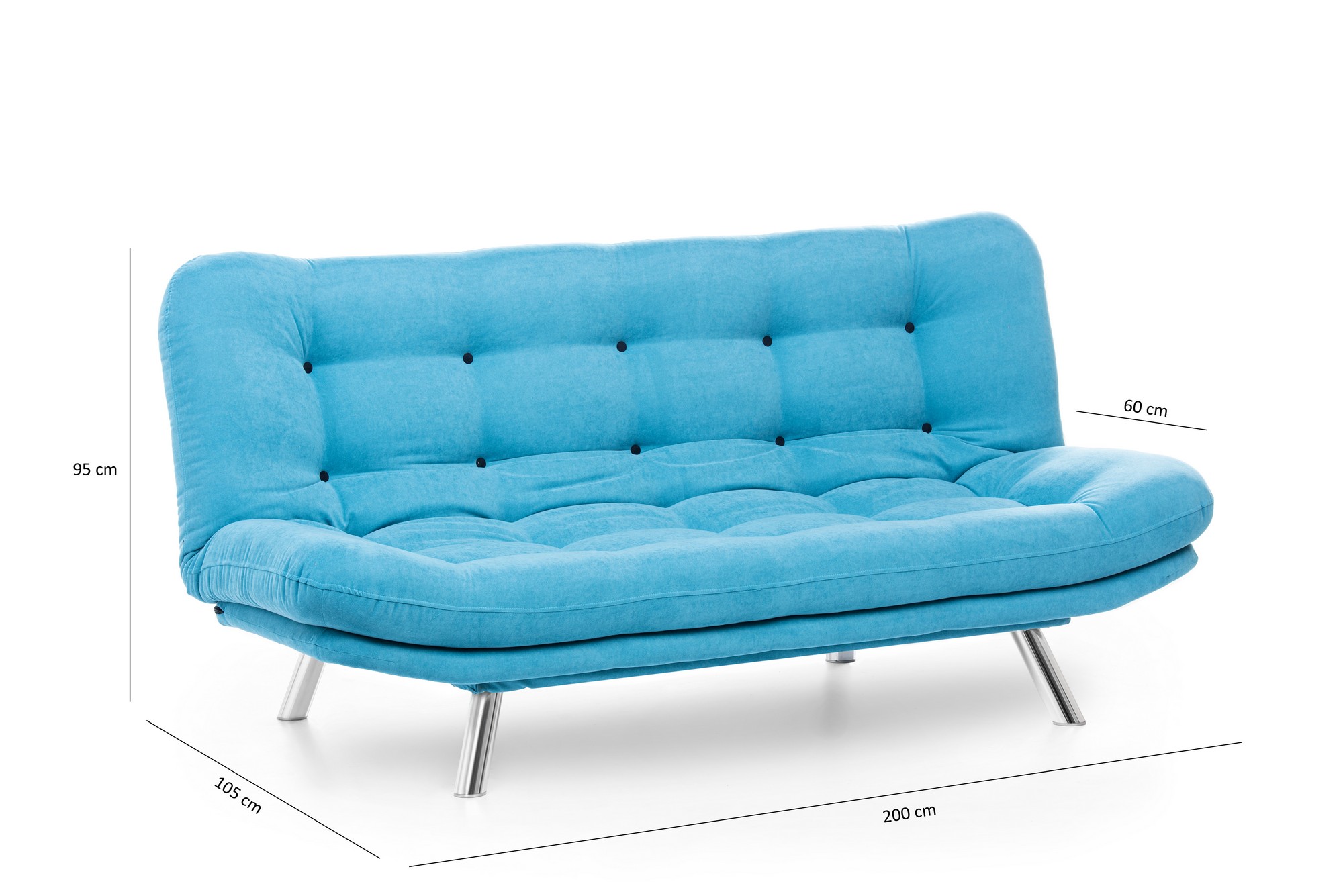 Misa Sofa Bed 3-seater Turquoise