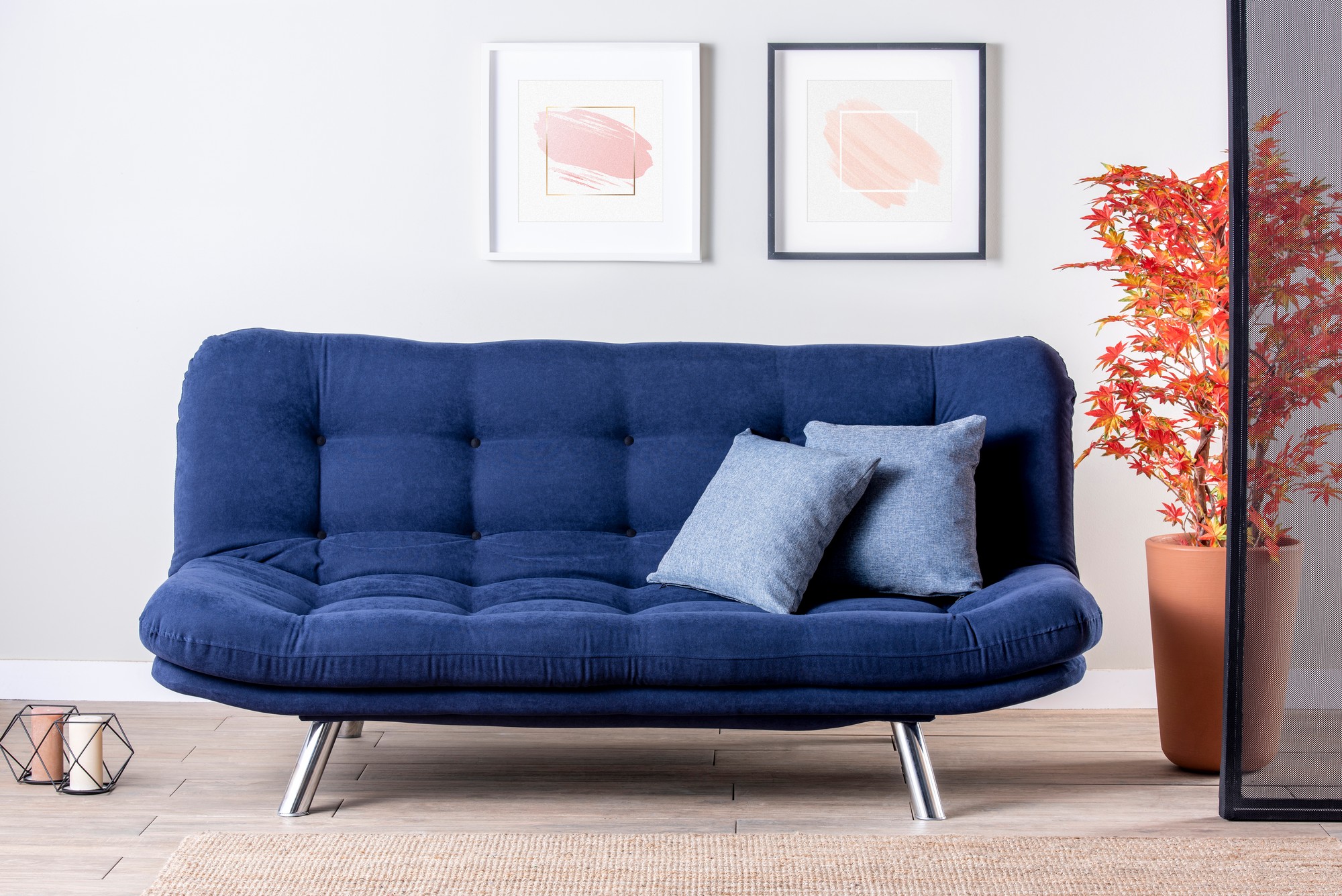 Misa Sofa Bed 3-Seater Navy Blue
