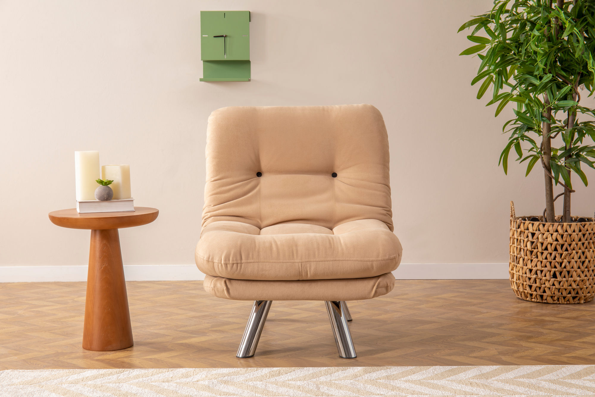 Misa Small Solo Sofa Bed 1-Seater Cream