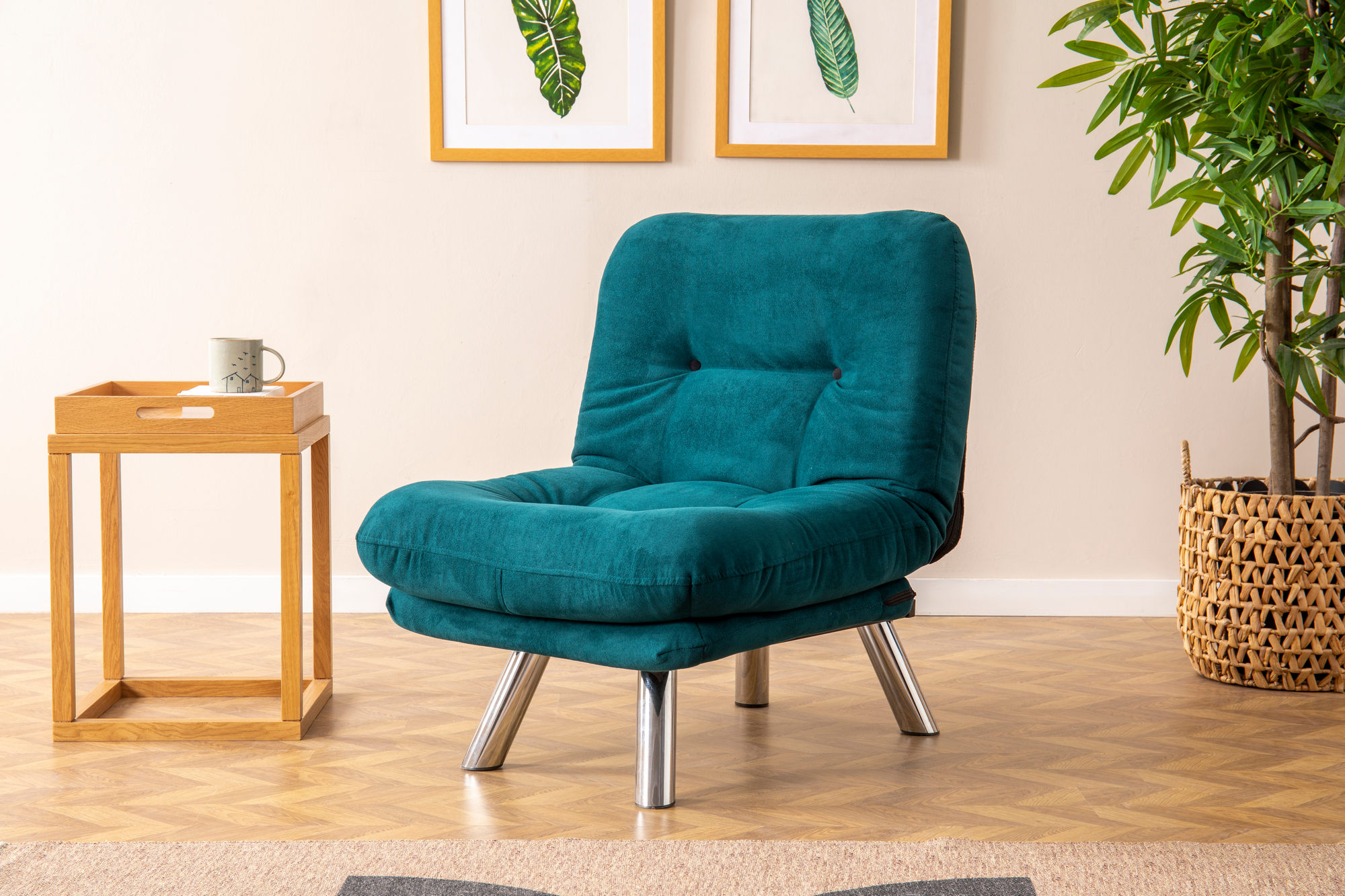 Misa Small Solo Sofa Bed 1-seater Petrol Green