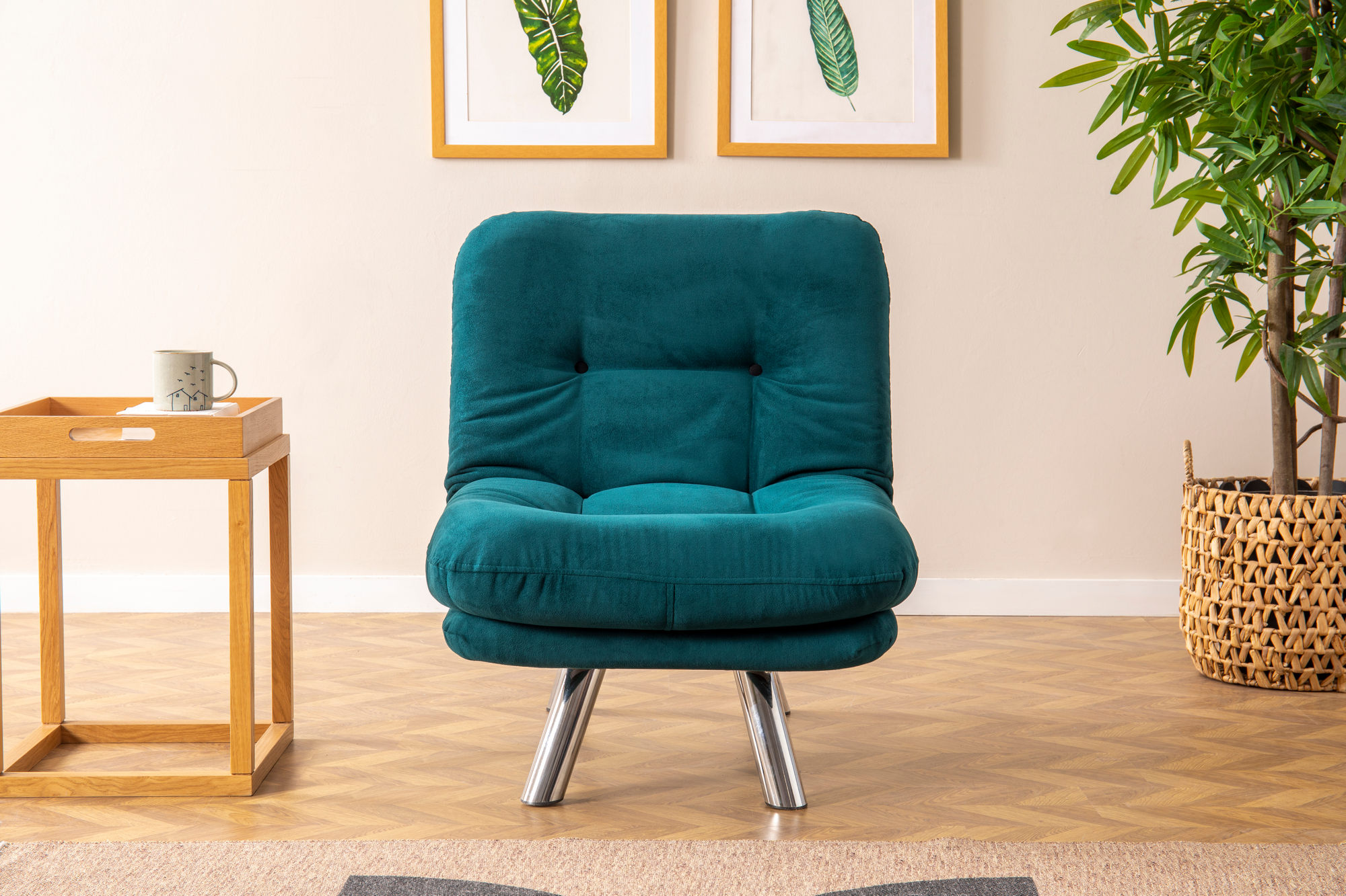 Misa Small Solo Sofa Bed 1-seater Petrol Green