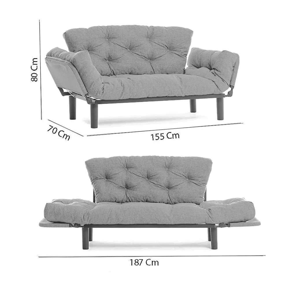 Nitta Sofa Bed 2-seater Maroon