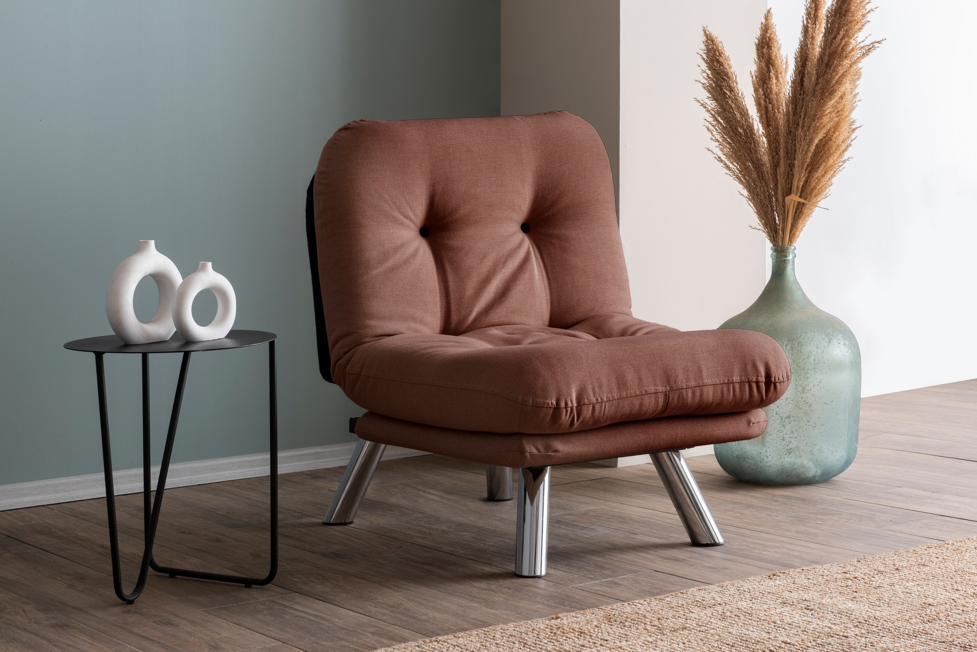 Misa Small Solo Sofa Bed 1-seater Light Brown