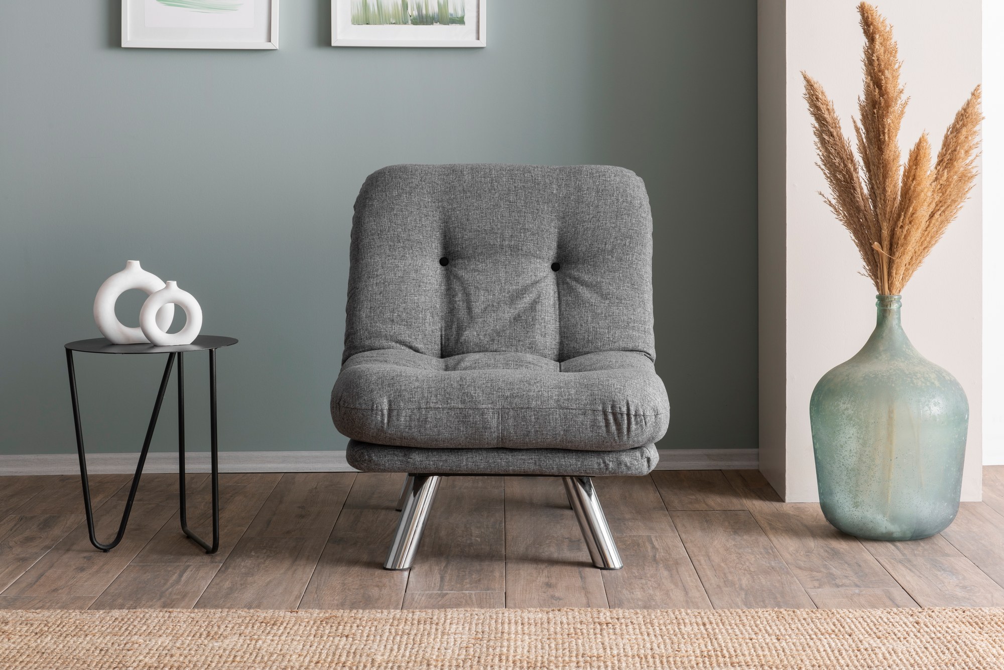 Misa Small Solo Sofa Bed 1-Seater Light Grey