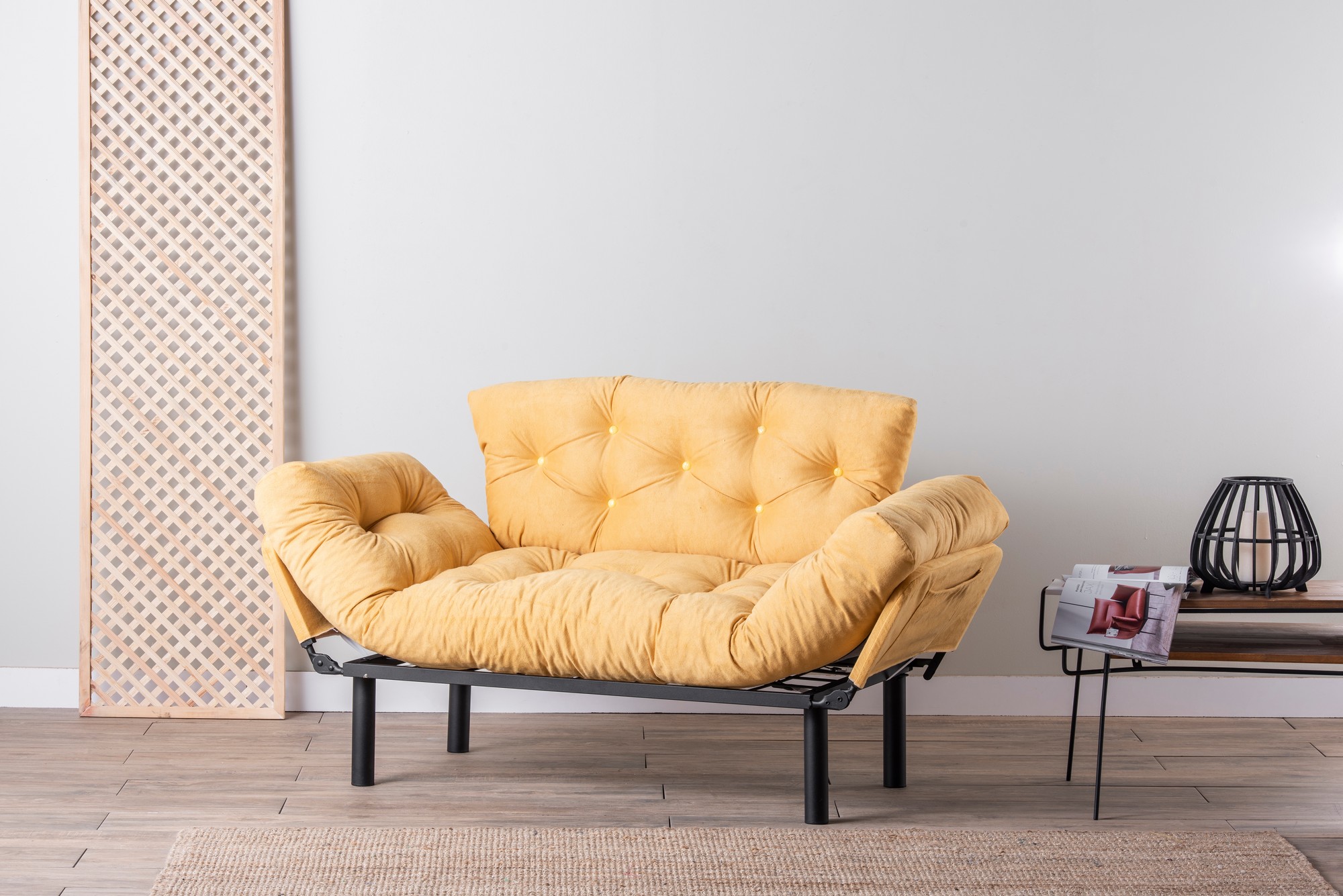 Nitta Sofa Bed 2-seater Mustard