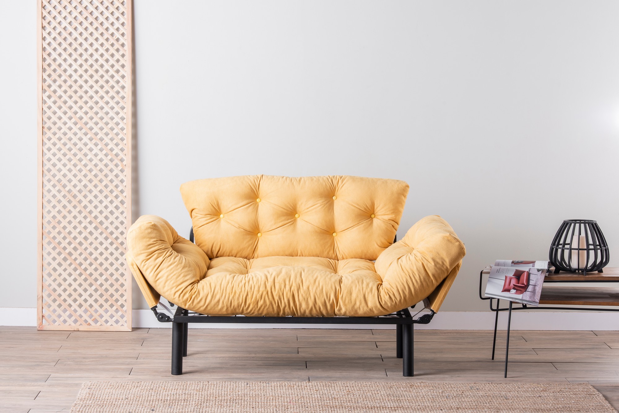 Nitta Sofa Bed 2-seater Mustard